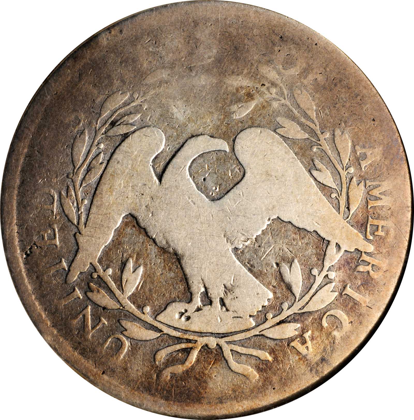 1795 $1  Flowing Hair, 2 Leaves, B-1, BB-21 AG3 CAC thumbnail 2