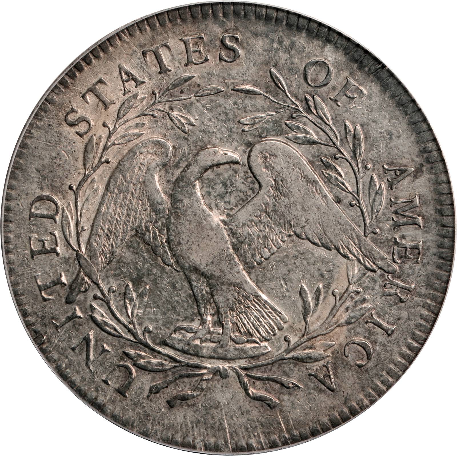 1795 $1  Flowing Hair, 2 Leaves, B-9, BB-13 P1 thumbnail 2