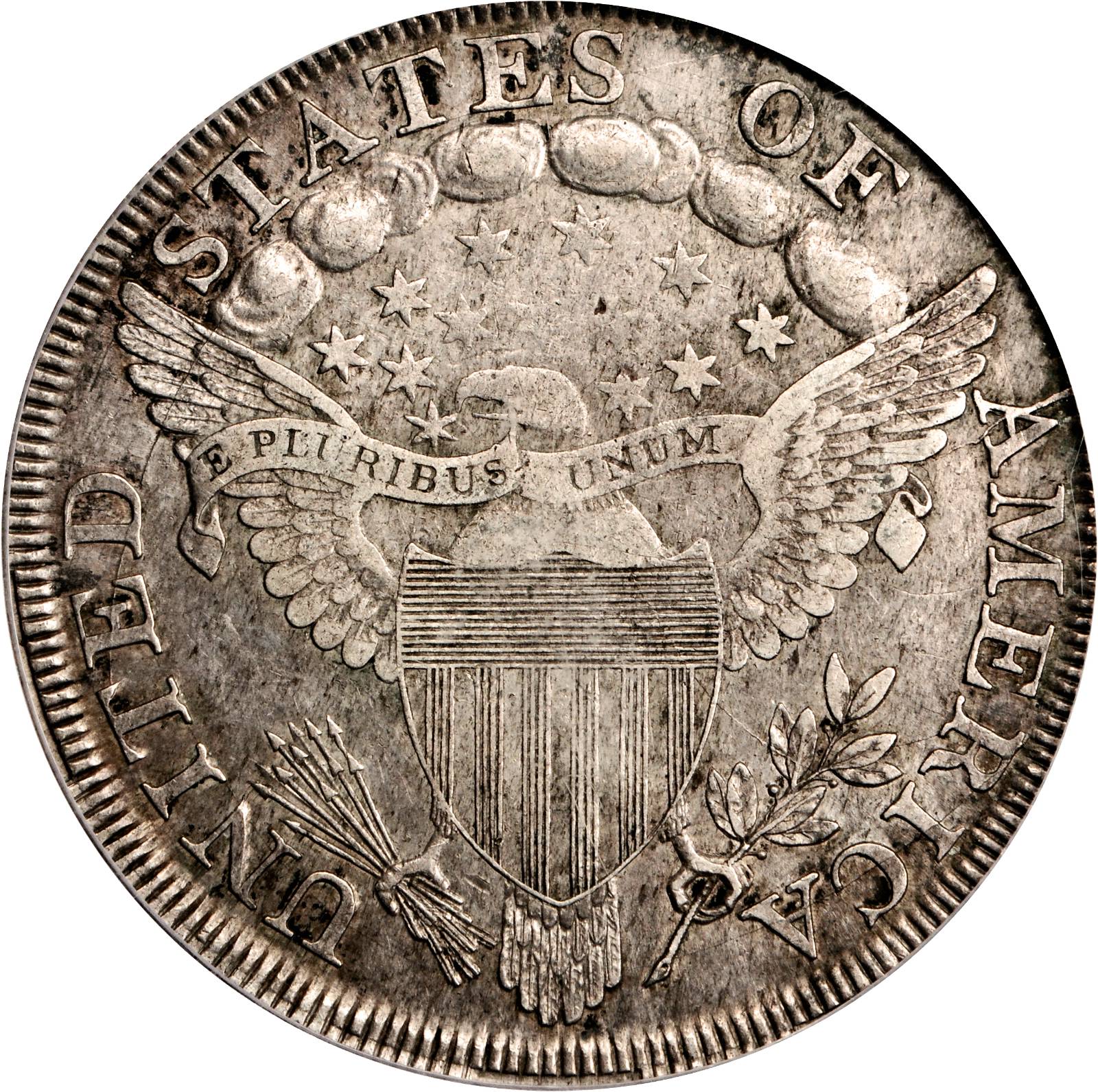 1798 $1  Large Eagle, Pointed 9, Close Date, B-30, BB-116 F15 CAC thumbnail 22