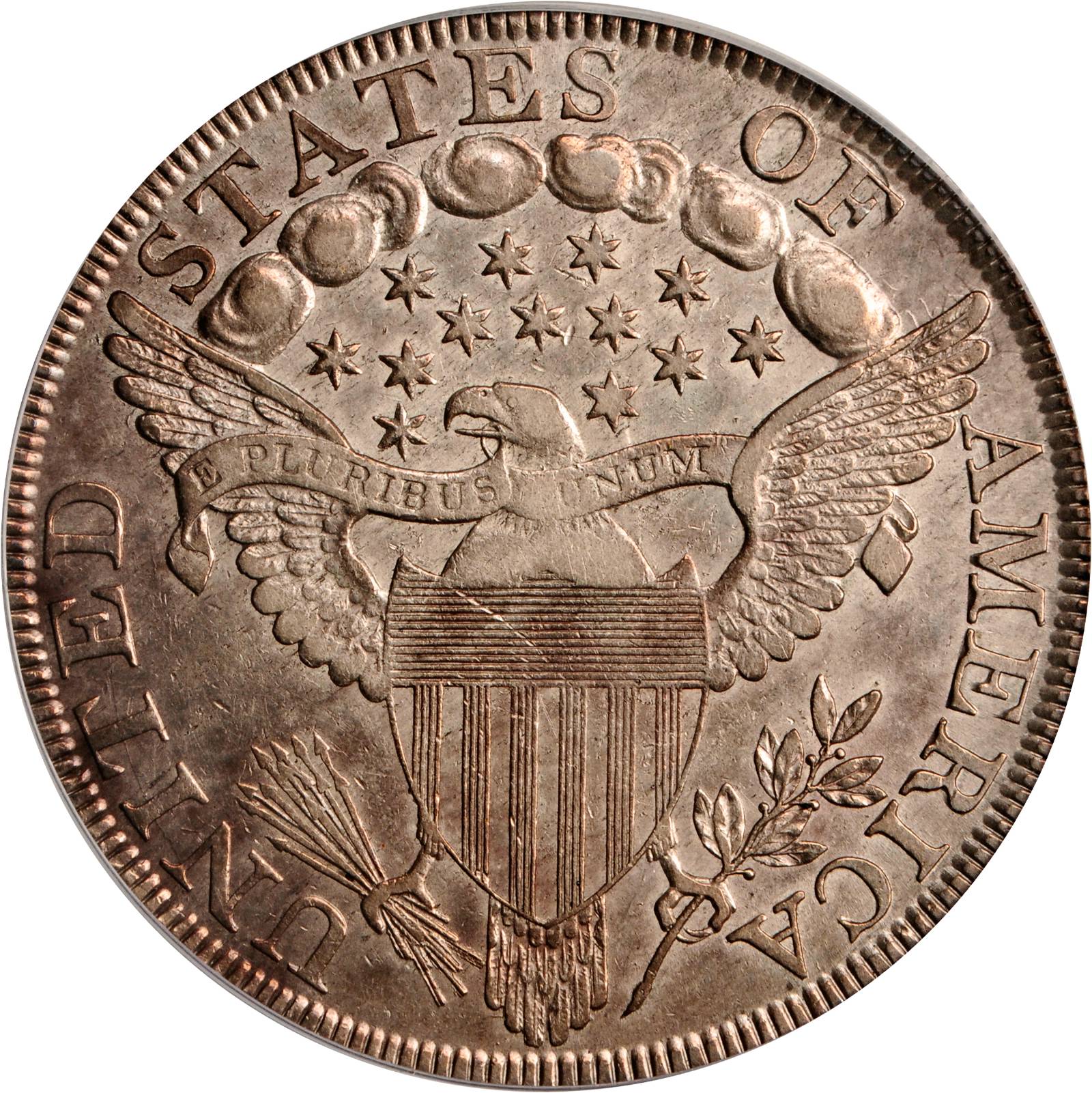 1798 $1  Large Eagle, Pointed 9, Wide Date, B-22, BB-104 F15 CAC thumbnail 14