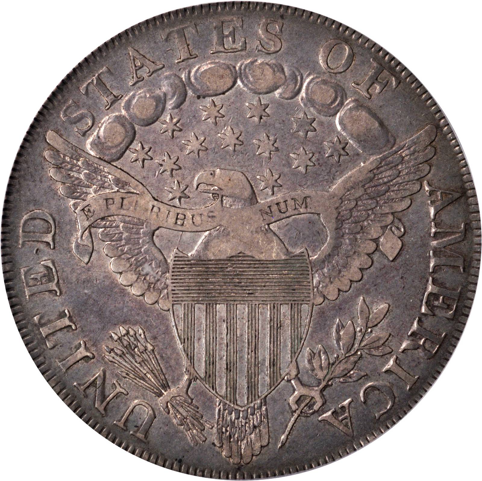 1798 $1  Large Eagle, Pointed 9, Wide Date, B-15, BB-112 VG8 CAC thumbnail 17