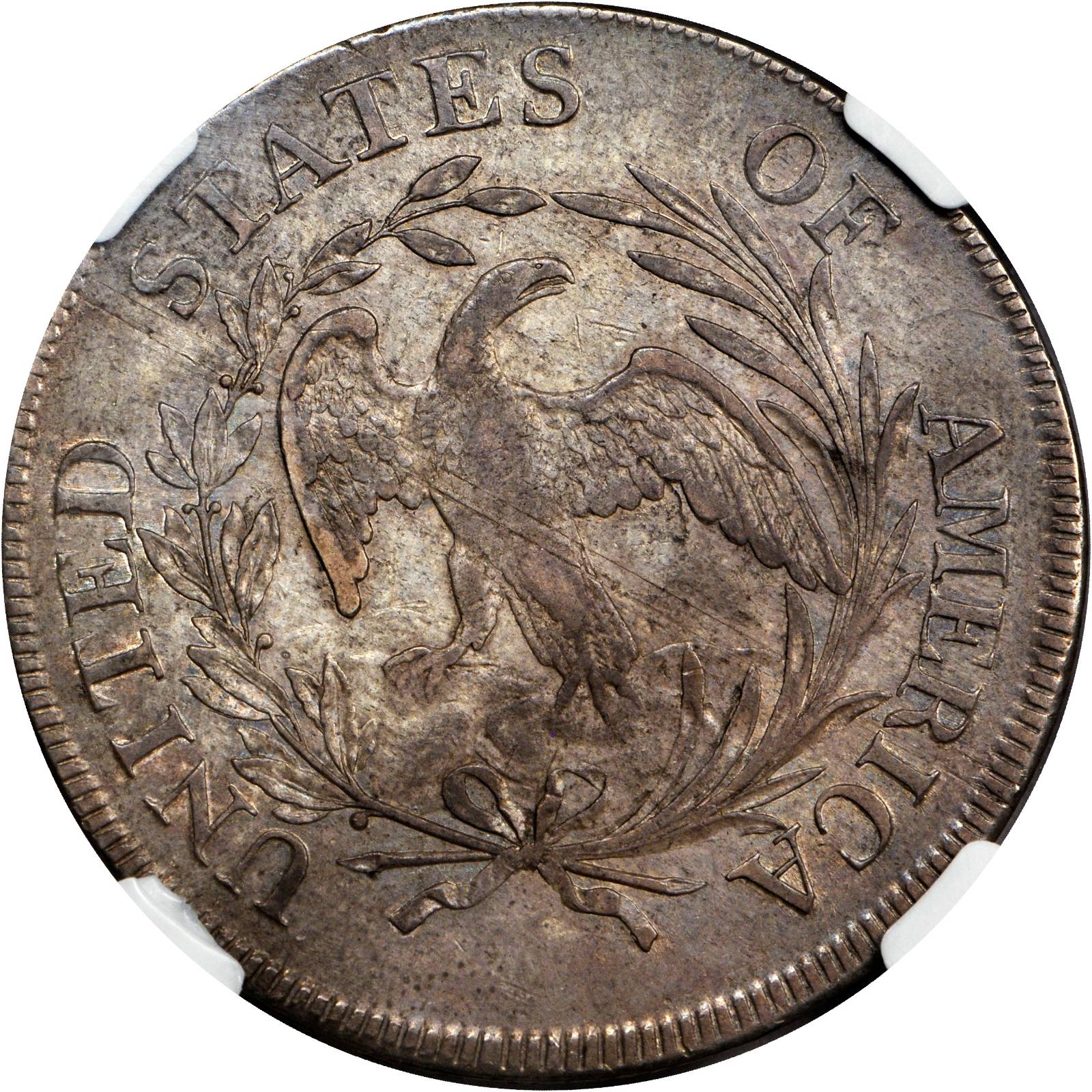 1797 $1  10x6 Stars, Large Letters, B-3, BB-71 AU58 CAC thumbnail 2