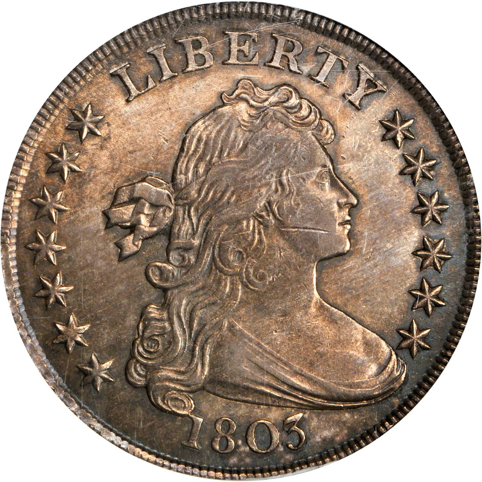 1803 $1 Small 3, B-4, BB-254 MS