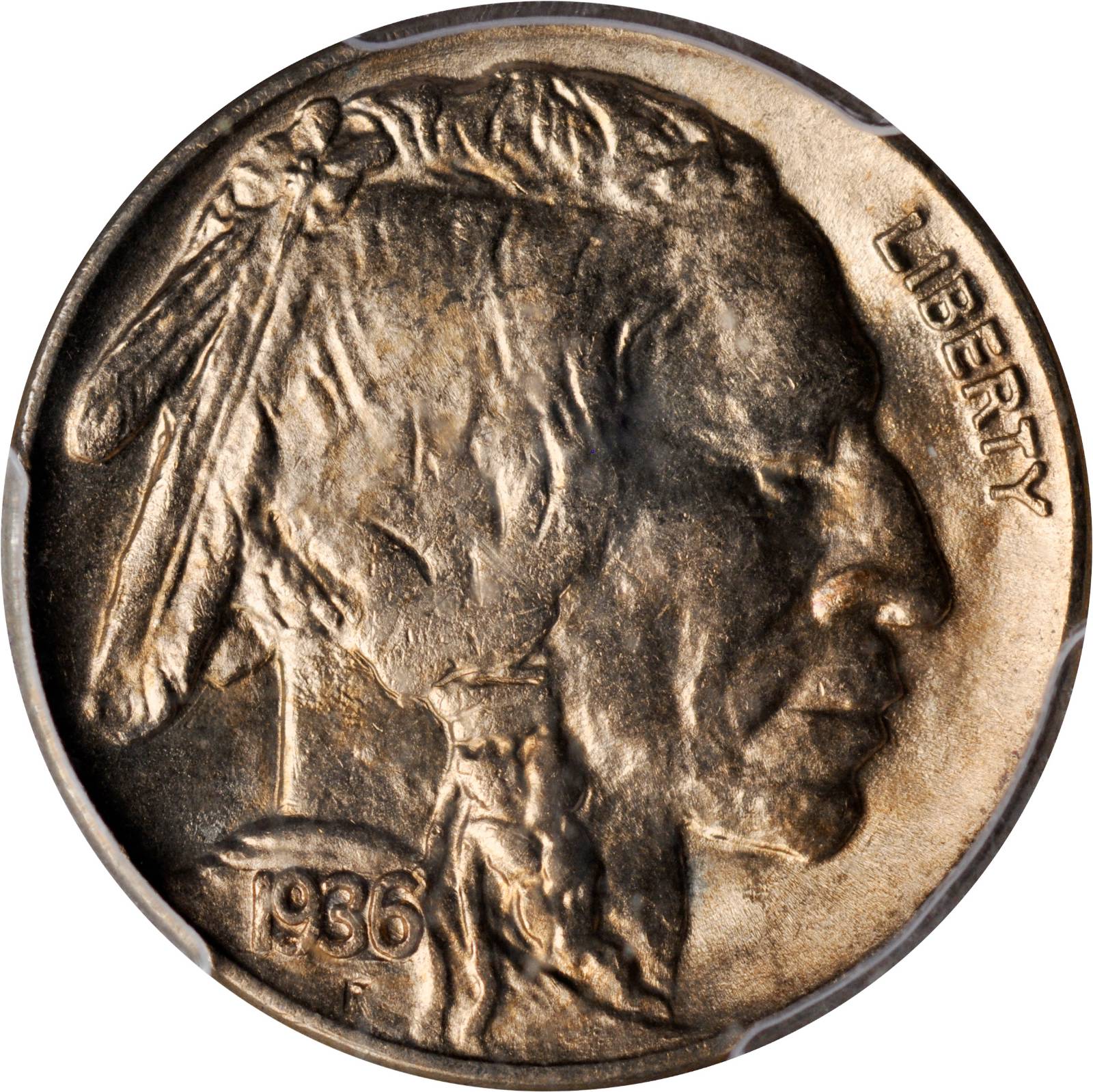 1936-D/D Buffalo Nickel. FS-502. Repunched Mintmark. MS-65 (PCGS).
