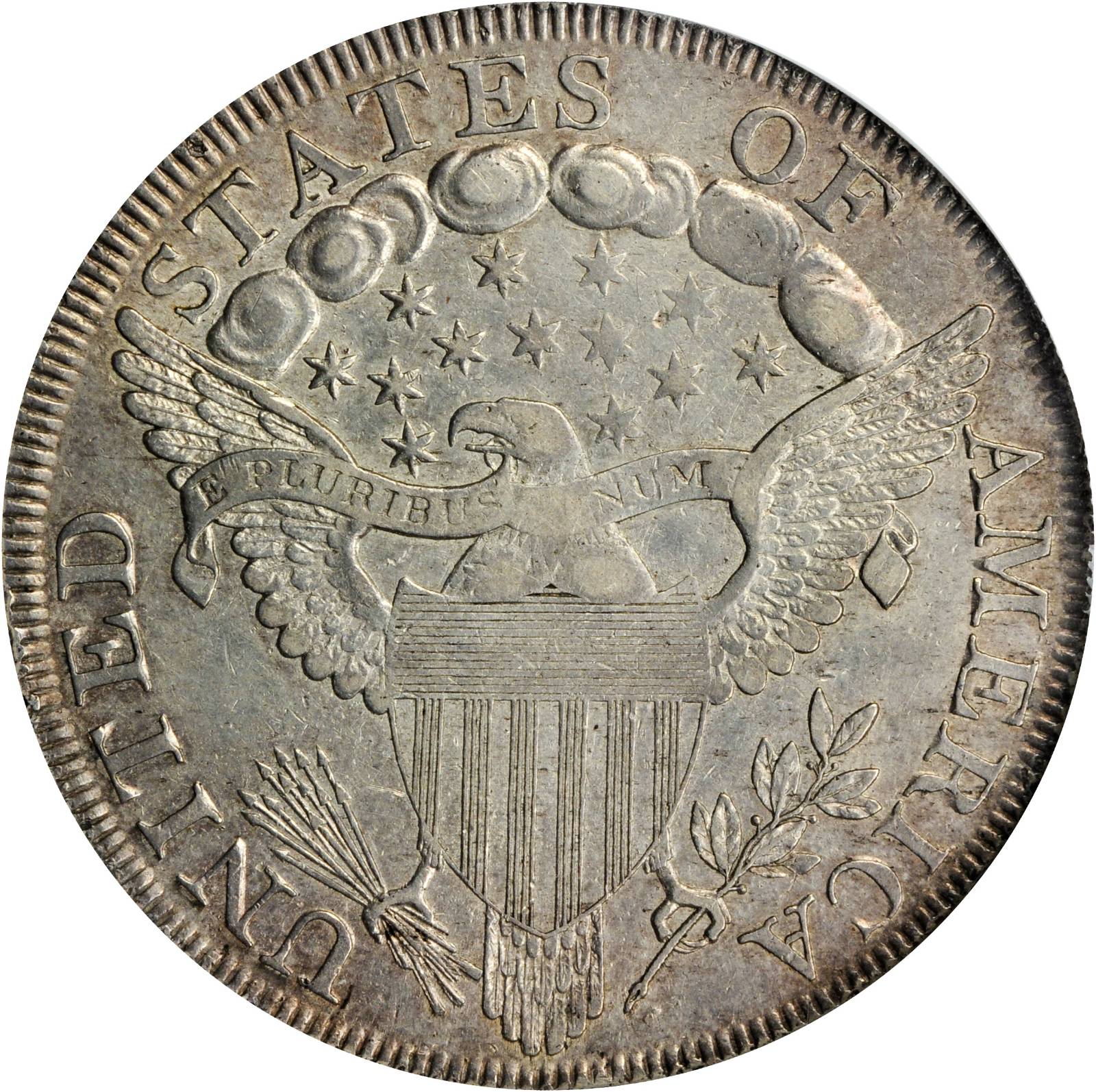 1798 $1  Large Eagle, Pointed 9, 5 Berries, B-10, BB-109 AU55 thumbnail 2