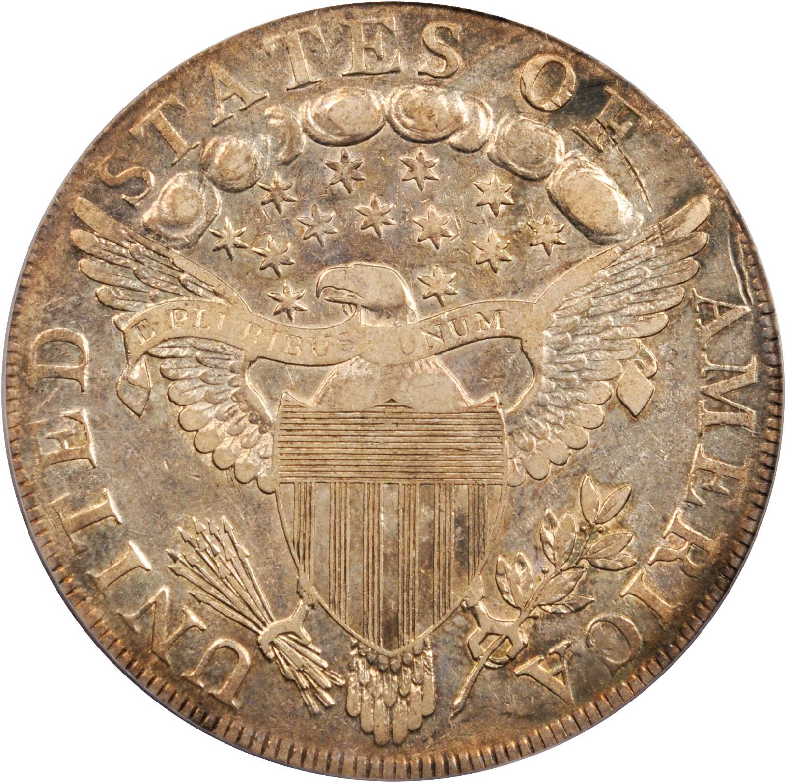 1798 $1  Large Eagle, Pointed 9, Wide Date, B-16, BB-110 MS60 thumbnail 16