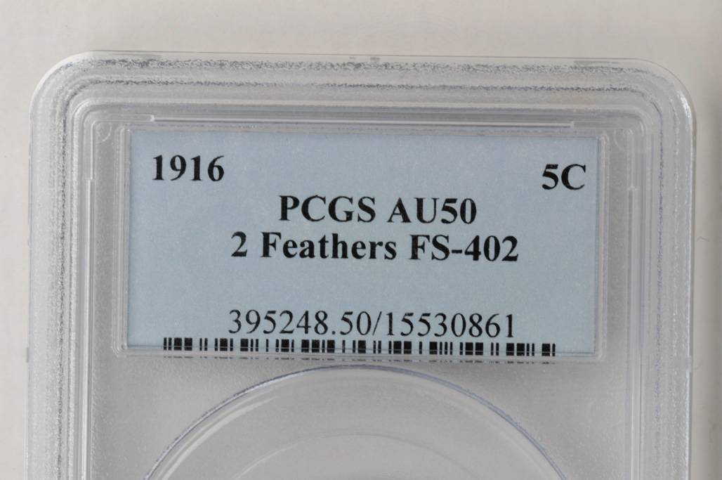 1916 5c 2 Feathers, FS-402 VF20 thumbnail 16