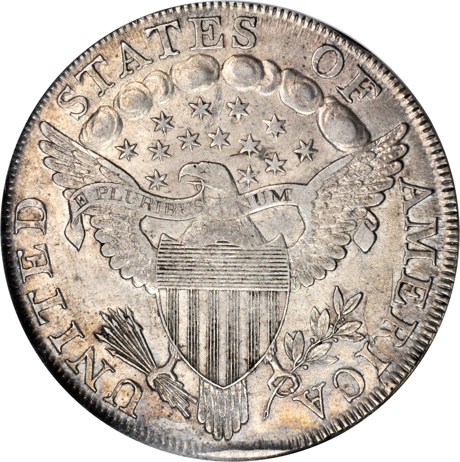 1798 $1  Large Eagle, Pointed 9, Wide Date, B-20, BB-102 MS60 thumbnail 16