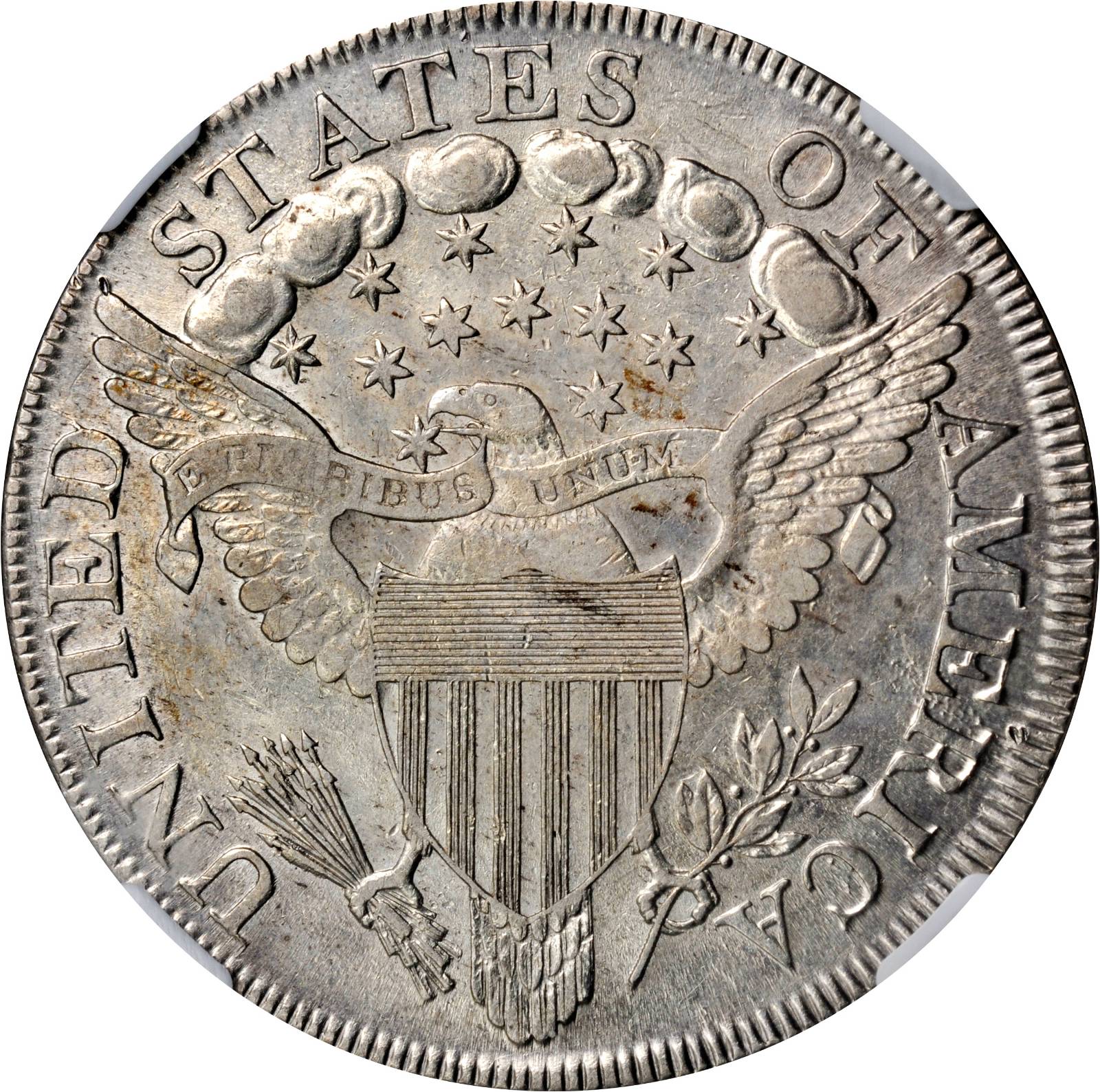 1799/8 $1  13 Stars Reverse, B-2, BB-143 AU50 thumbnail 3