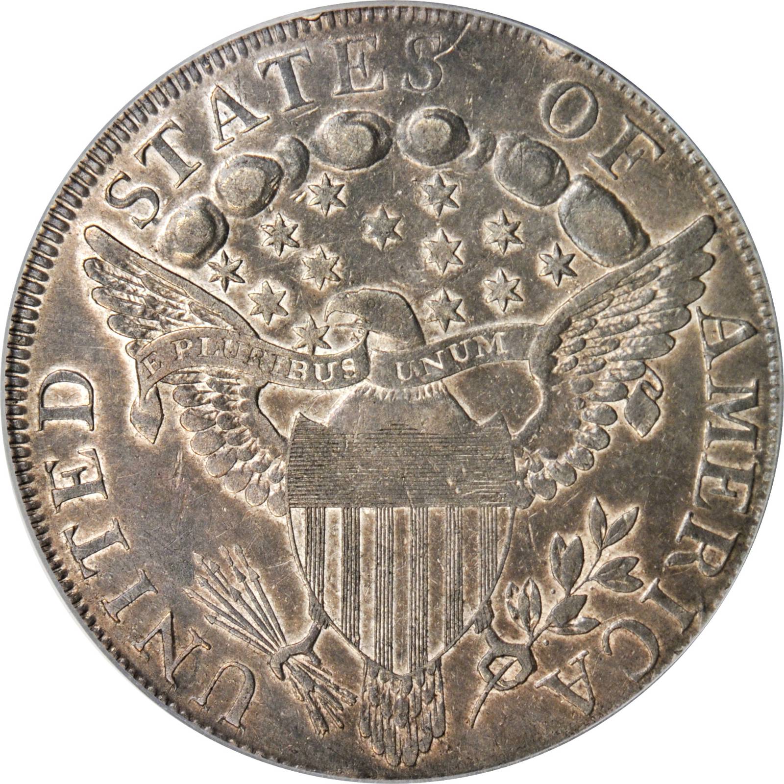 1798 $1  Large Eagle, Pointed 9, 10 Arrows, 5 Vertical Lines, B-17, BB-101 VG10 thumbnail 8