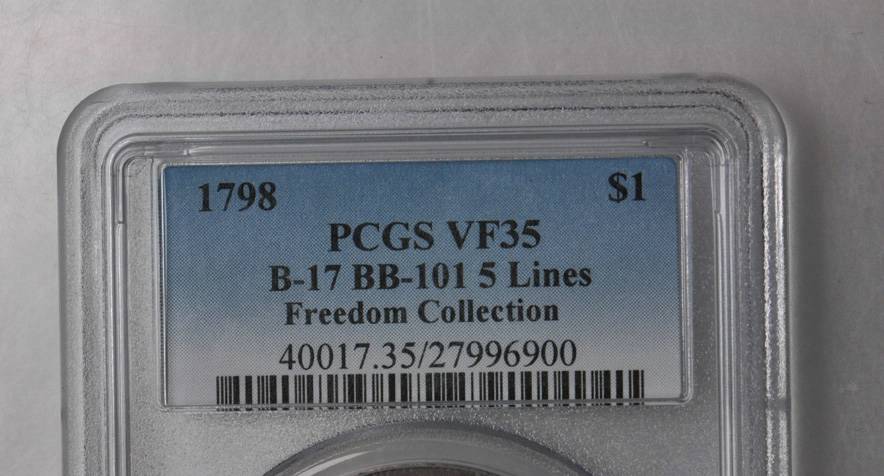 1798 $1  Large Eagle, Pointed 9, 10 Arrows, 5 Vertical Lines, B-17, BB-101 VG10 thumbnail 9
