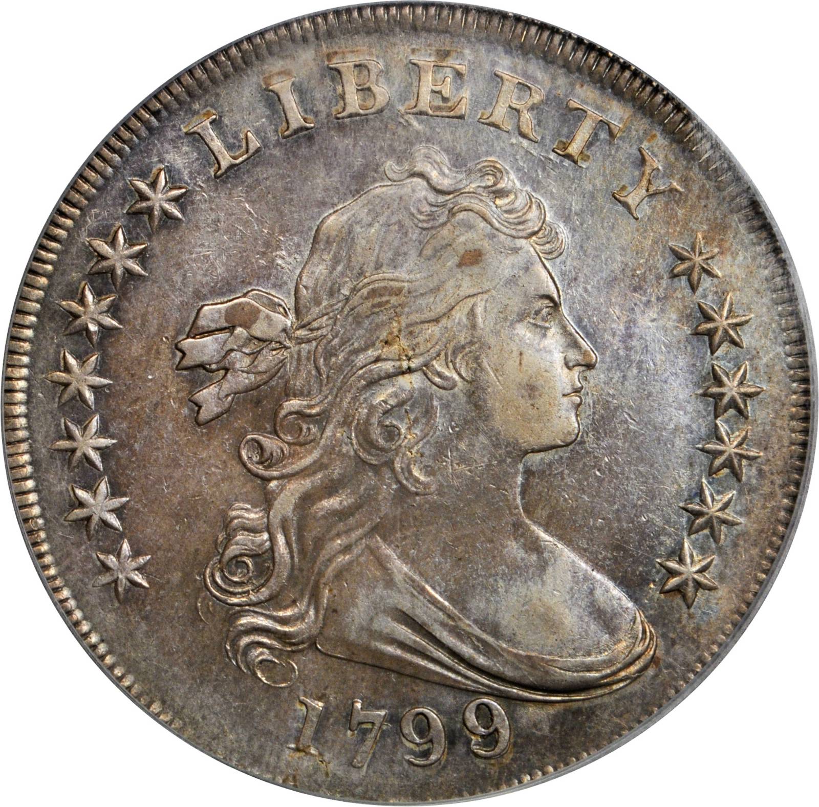 1799/8 $1  13 Stars Reverse, B-2, BB-143 AU50 thumbnail 18