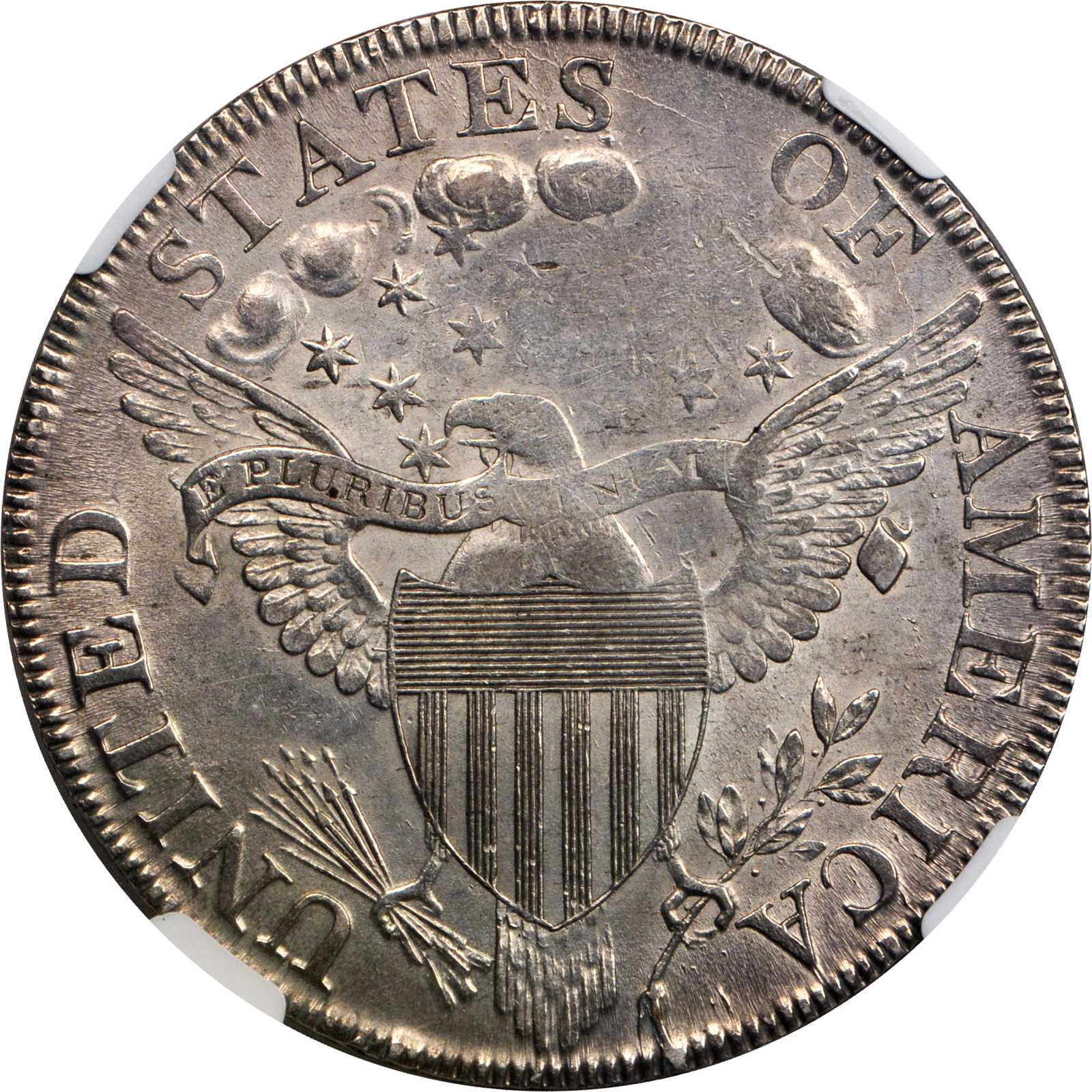 1798 $1  Large Eagle, Pointed 9, 5 Berries, B-24, BB-124 MS62 CAC thumbnail 10