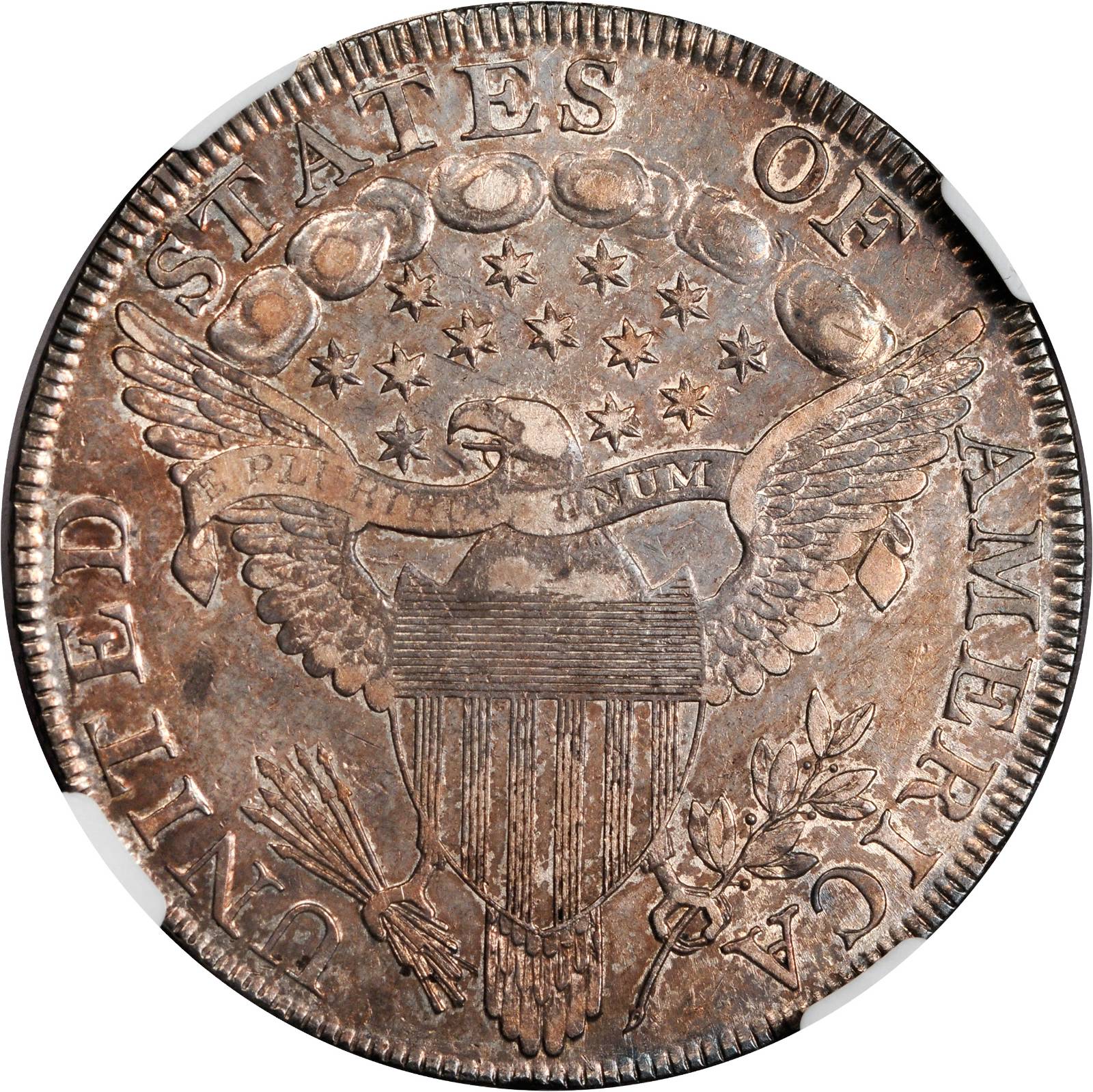 1798 $1  Large Eagle, Pointed 9, 10 Arrows, B-21, BB-107 AU58 thumbnail 23