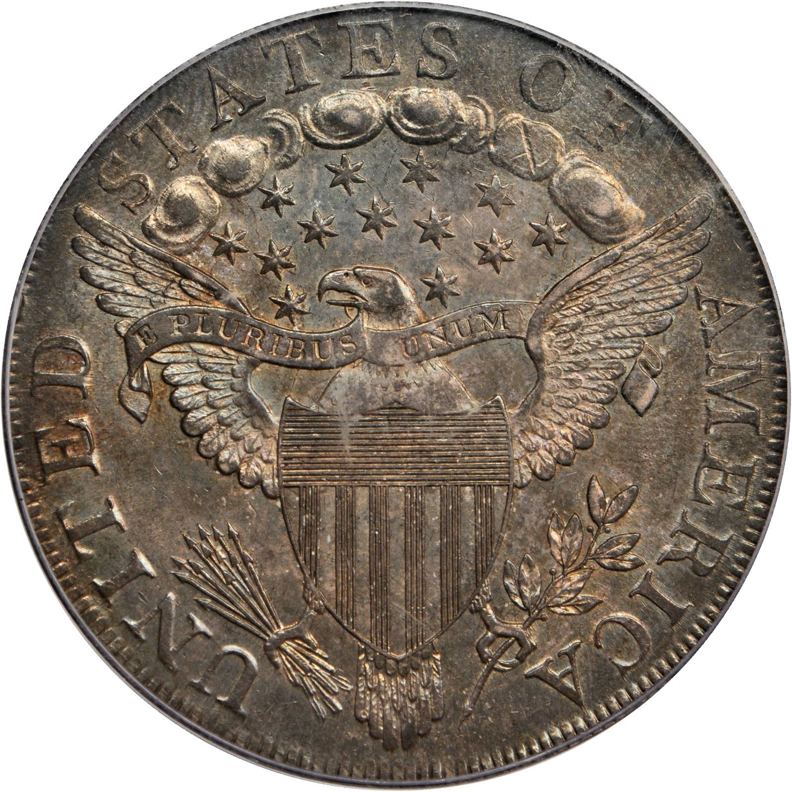 1798 $1  Large Eagle, Pointed 9, Wide Date, B-16, BB-110 MS60 thumbnail 2