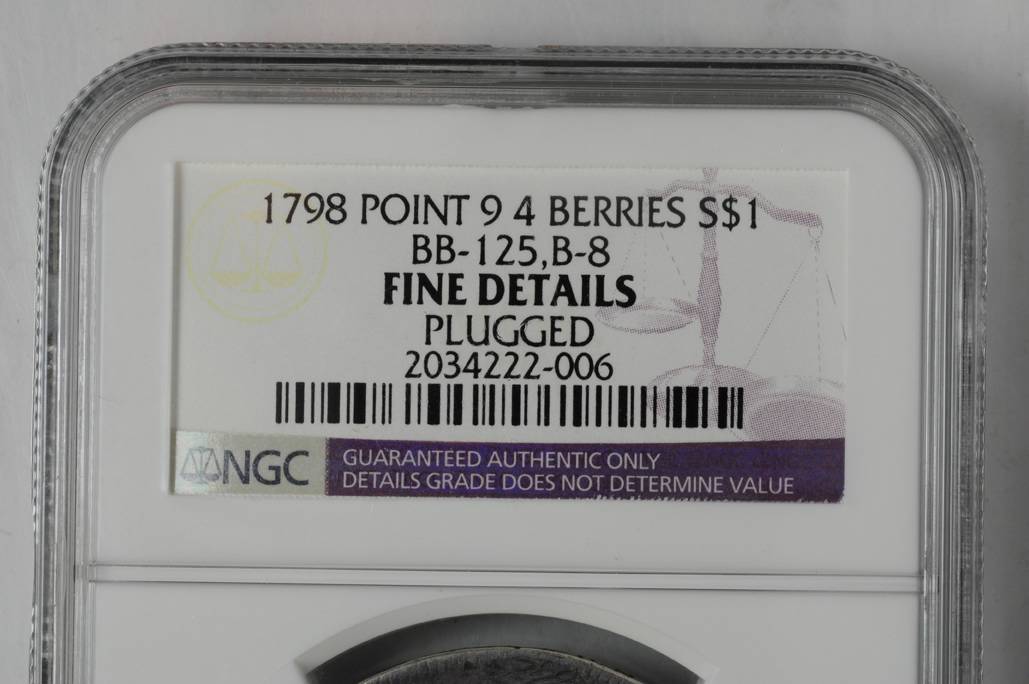 1798 $1  Large Eagle, Pointed 9, 4 Berries, B-8, BB-125 AG3 thumbnail 7