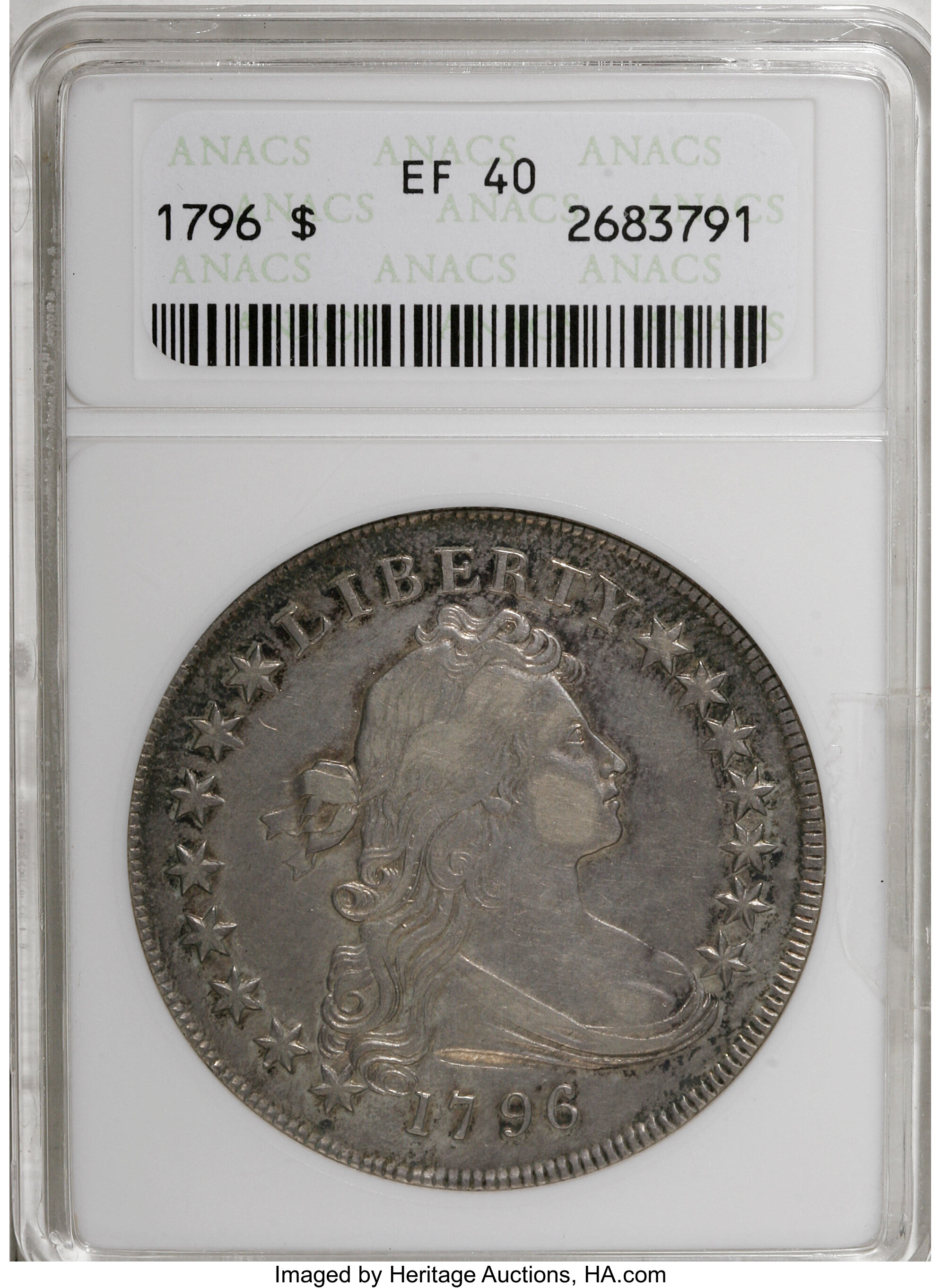 1796 $1  Small Date, Small Letters, B-1, BB-66 XF40 thumbnail 10