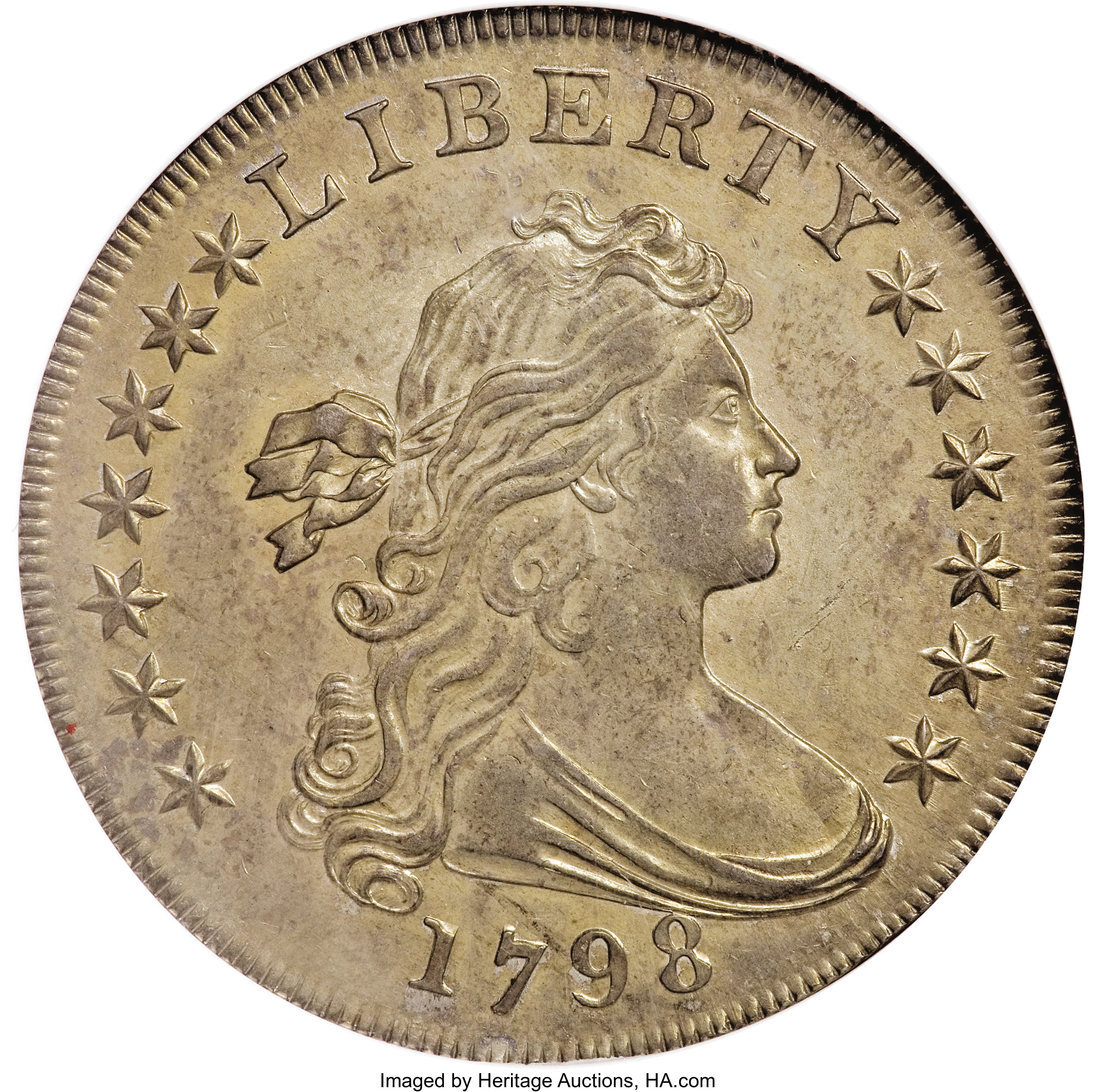 1798 $1 Large Eagle, Pointed 9, Wide Date, B-23, BB-105 MS