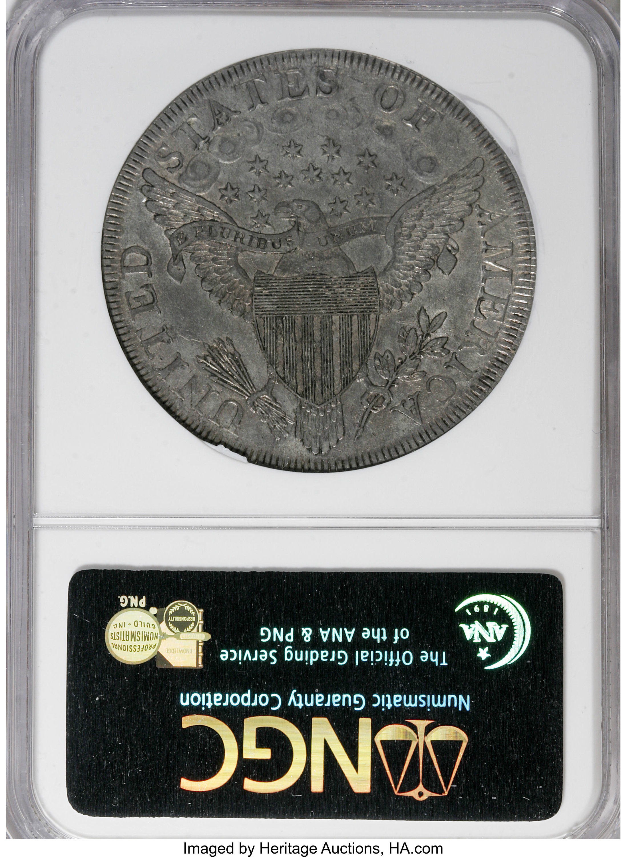 1798 $1  Large Eagle, Pointed 9, Wide Date, B-19, BB-106 MS61 CAC thumbnail 19
