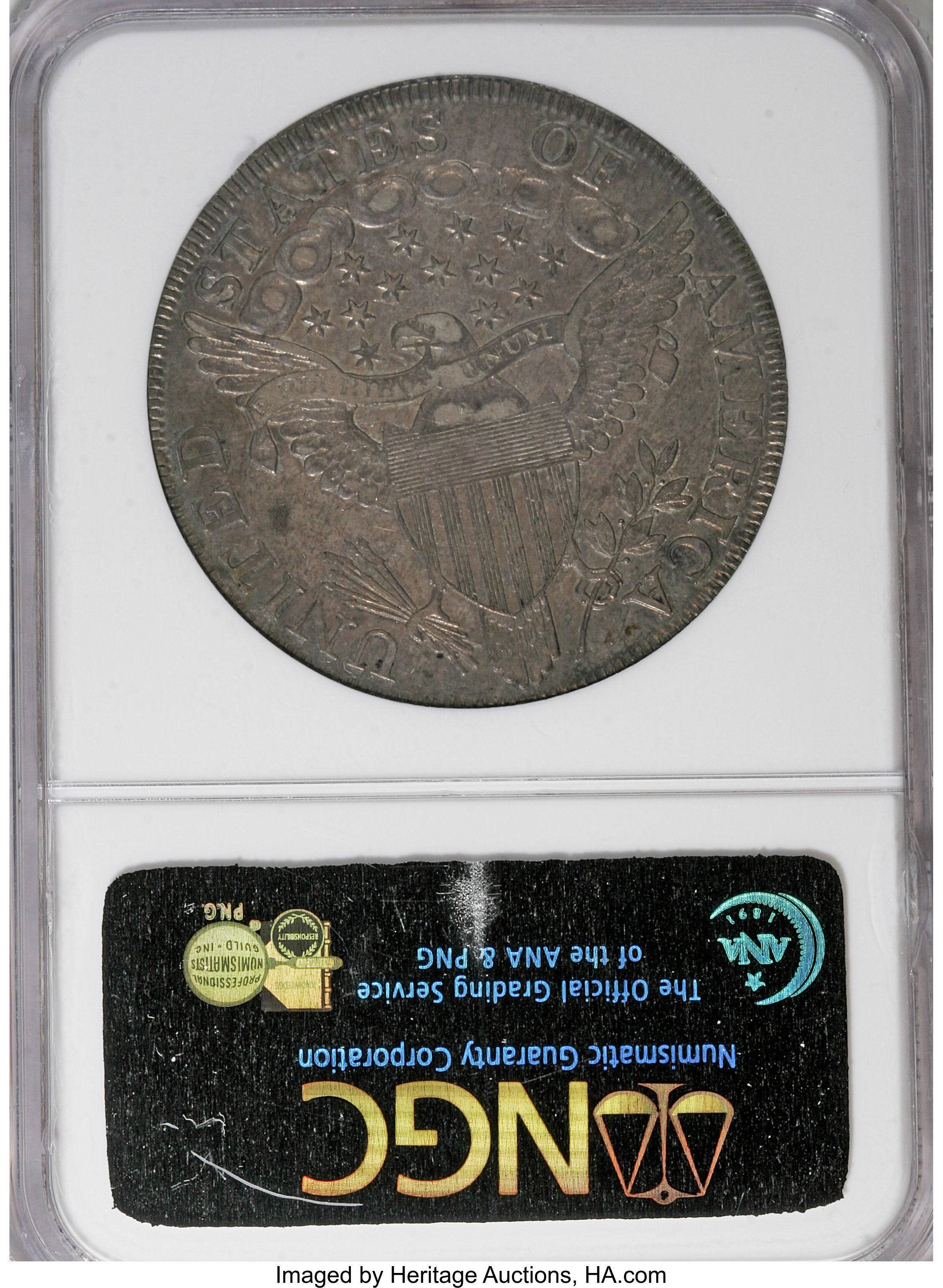 1798 $1  Large Eagle, Pointed 9, 10 Arrows, B-21, BB-107 AU50 thumbnail 3