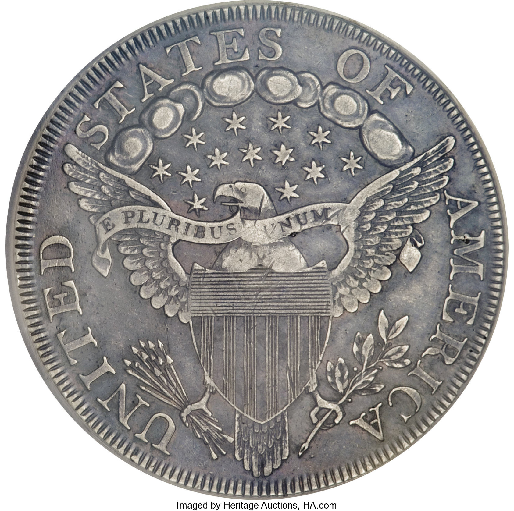1798 $1  Large Eagle, Pointed 9, 5 Berries, B-10, BB-109 AG3 CAC thumbnail 26
