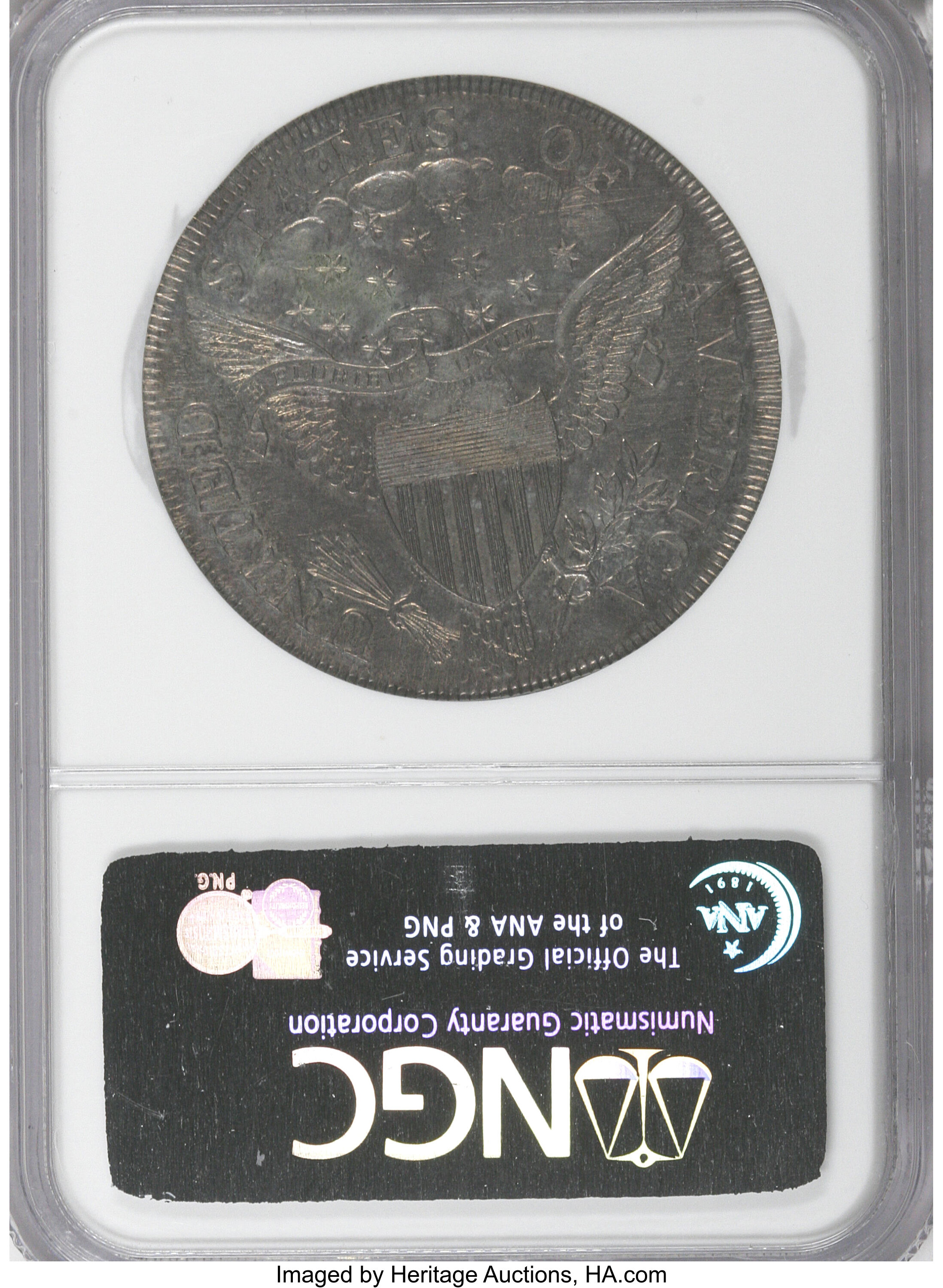 1798 $1  Large Eagle, Pointed 9, Close Date, B-26, BB-114 AU58 thumbnail 5