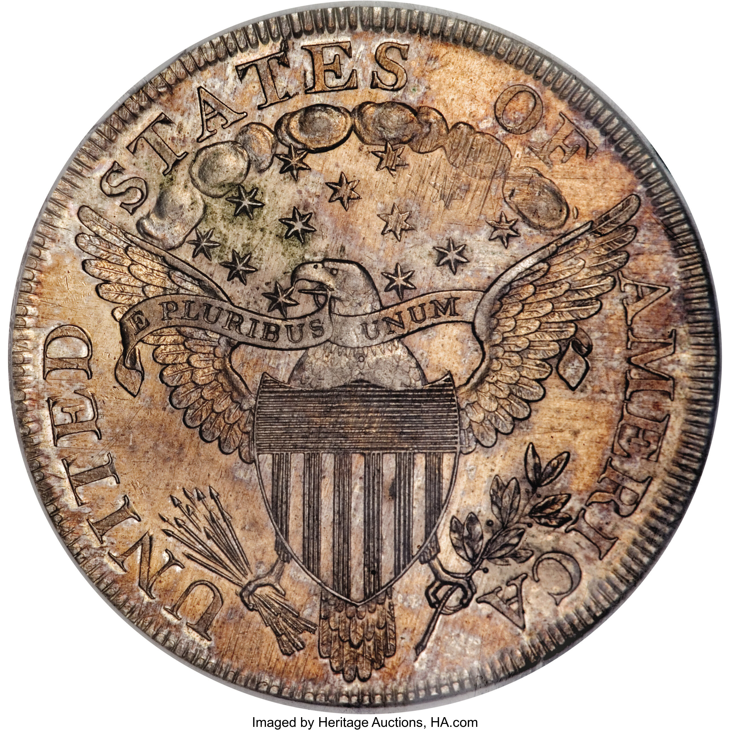 1798 $1  Large Eagle, Pointed 9, Close Date, B-26, BB-114 AU58 thumbnail 6