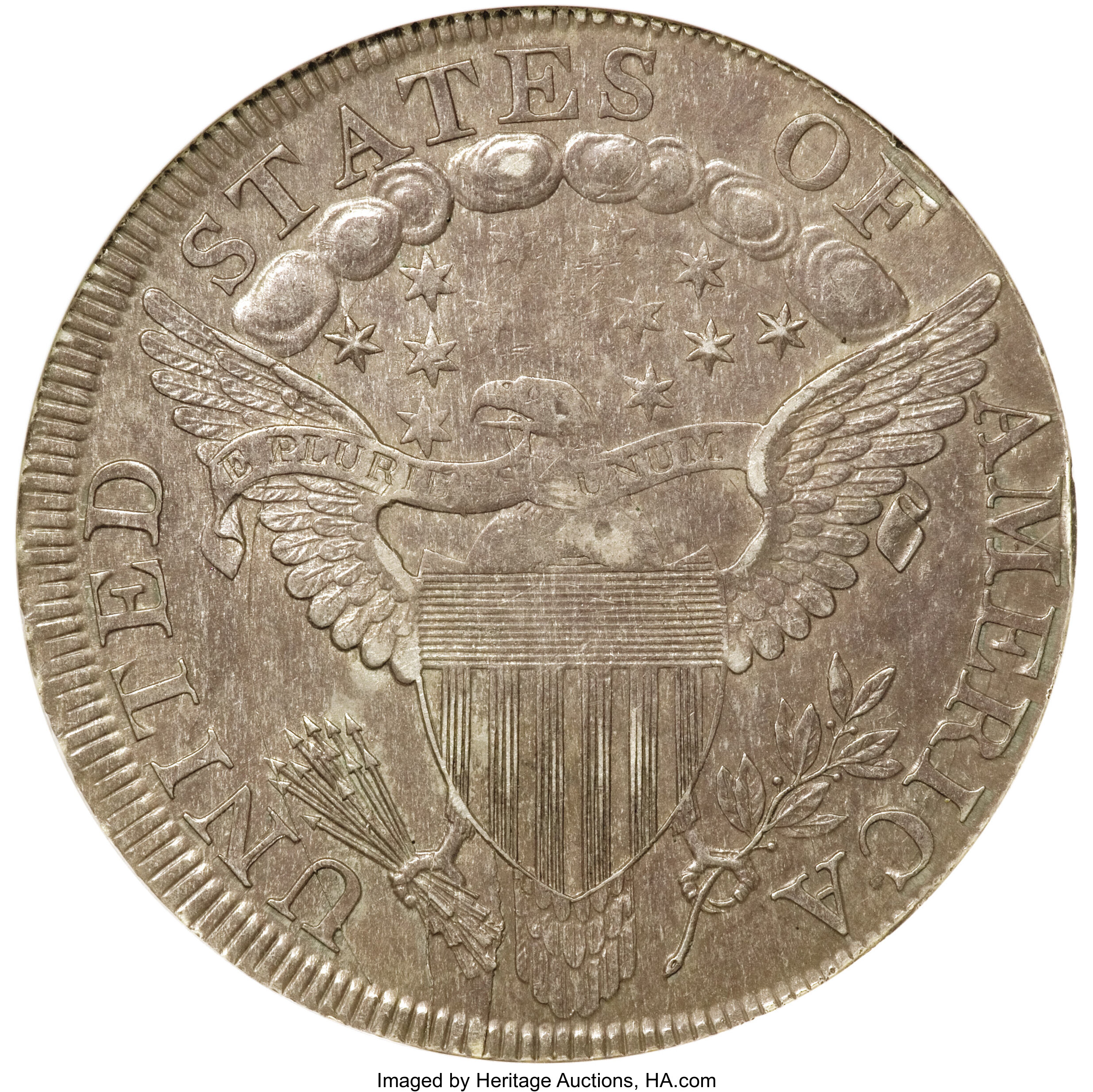 1798 $1  Large Eagle, Pointed 9, Close Date, B-28, BB-118 MS63 thumbnail 19