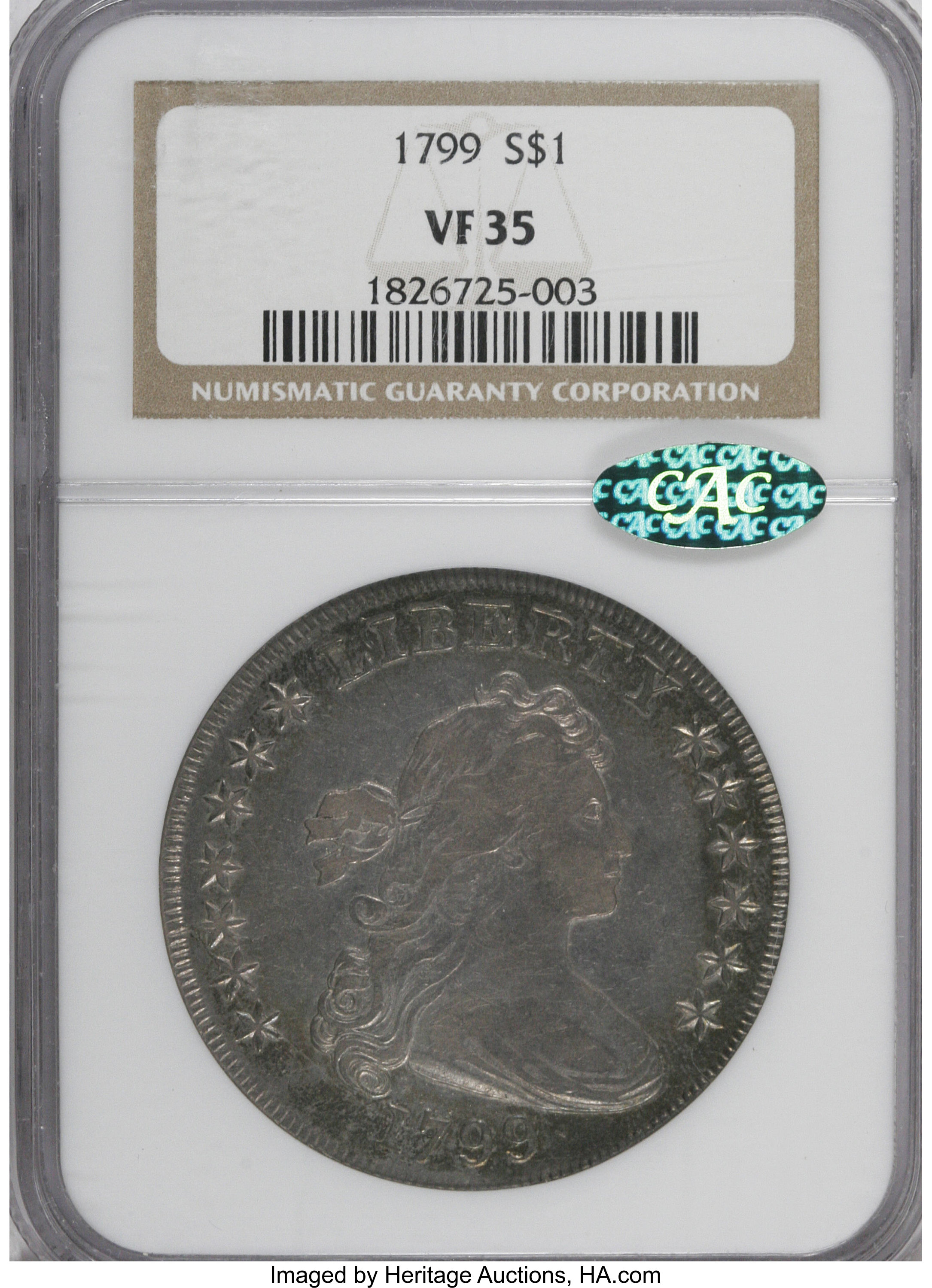 1799 $1  7x6 Stars, B-19, BB-155 VG10 thumbnail 17