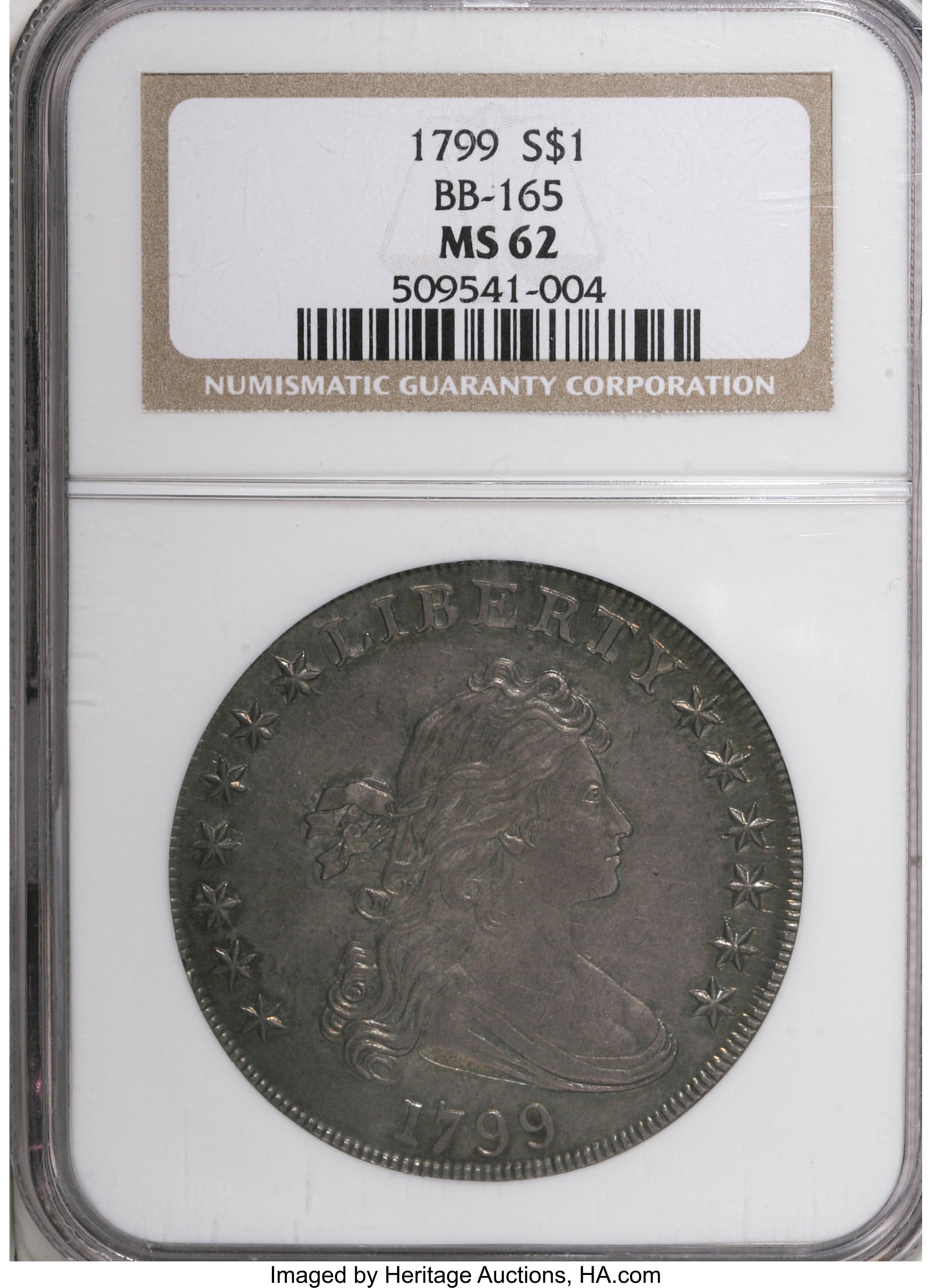 1799 $1  7x6 Stars, B-8, BB-165 AU58 thumbnail 17