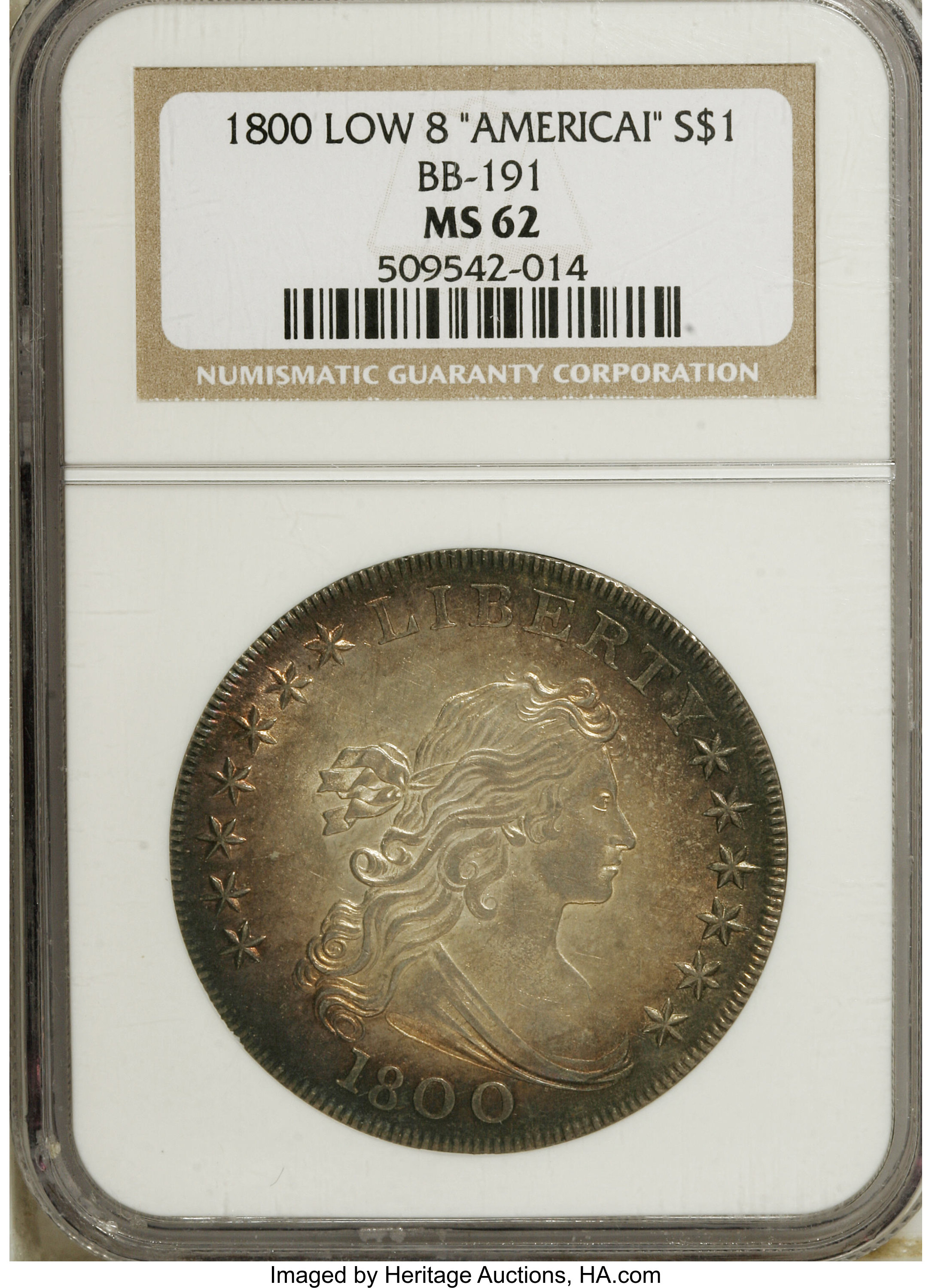 1800 $1  Wide Date, Low 8, AMERICAI MS60 thumbnail 15