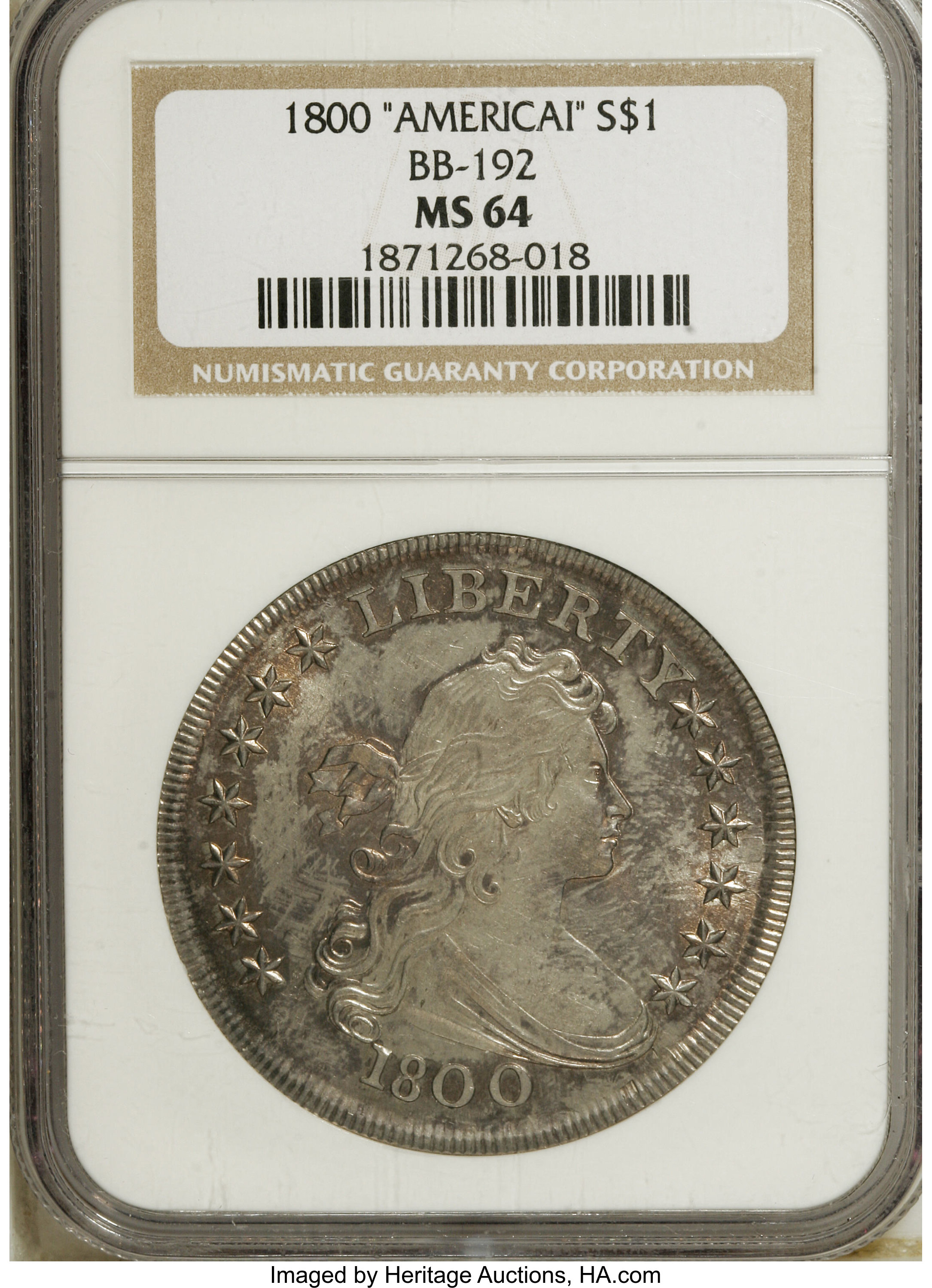 1800 $1  AMERICAI MS60 CAC thumbnail 11