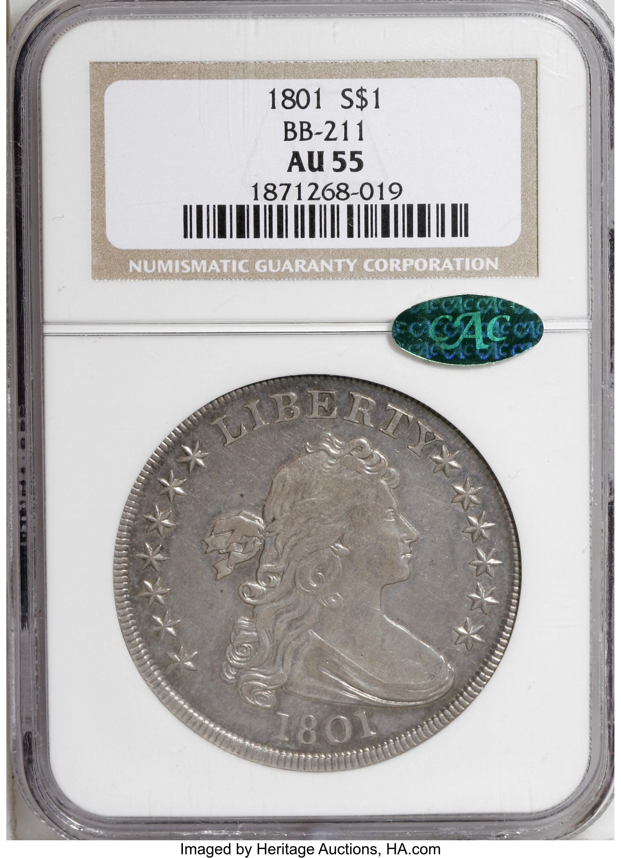 1801 $1  B-1, BB-211 MS64 thumbnail 15