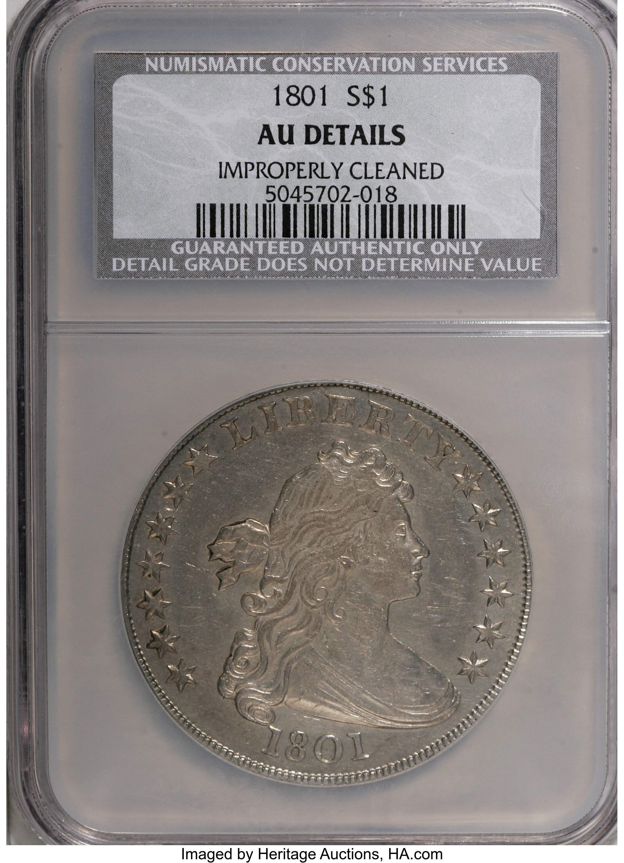 1801 $1  B-4, BB-214 AU53 CAC thumbnail 12
