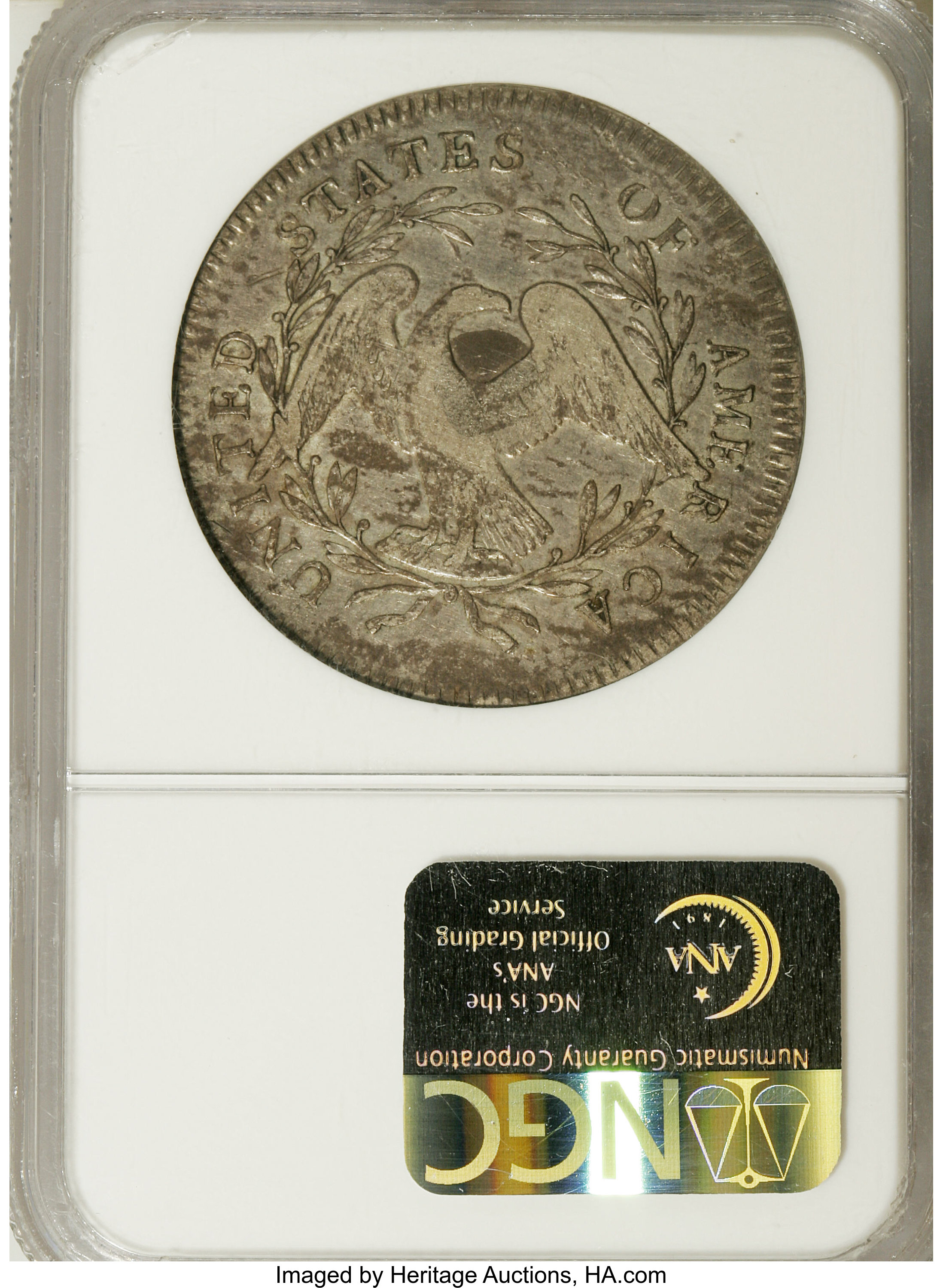1795 $1  Flowing Hair, Silver Plug, 2 Leaves, B-3, BB-11 XF45 thumbnail 2