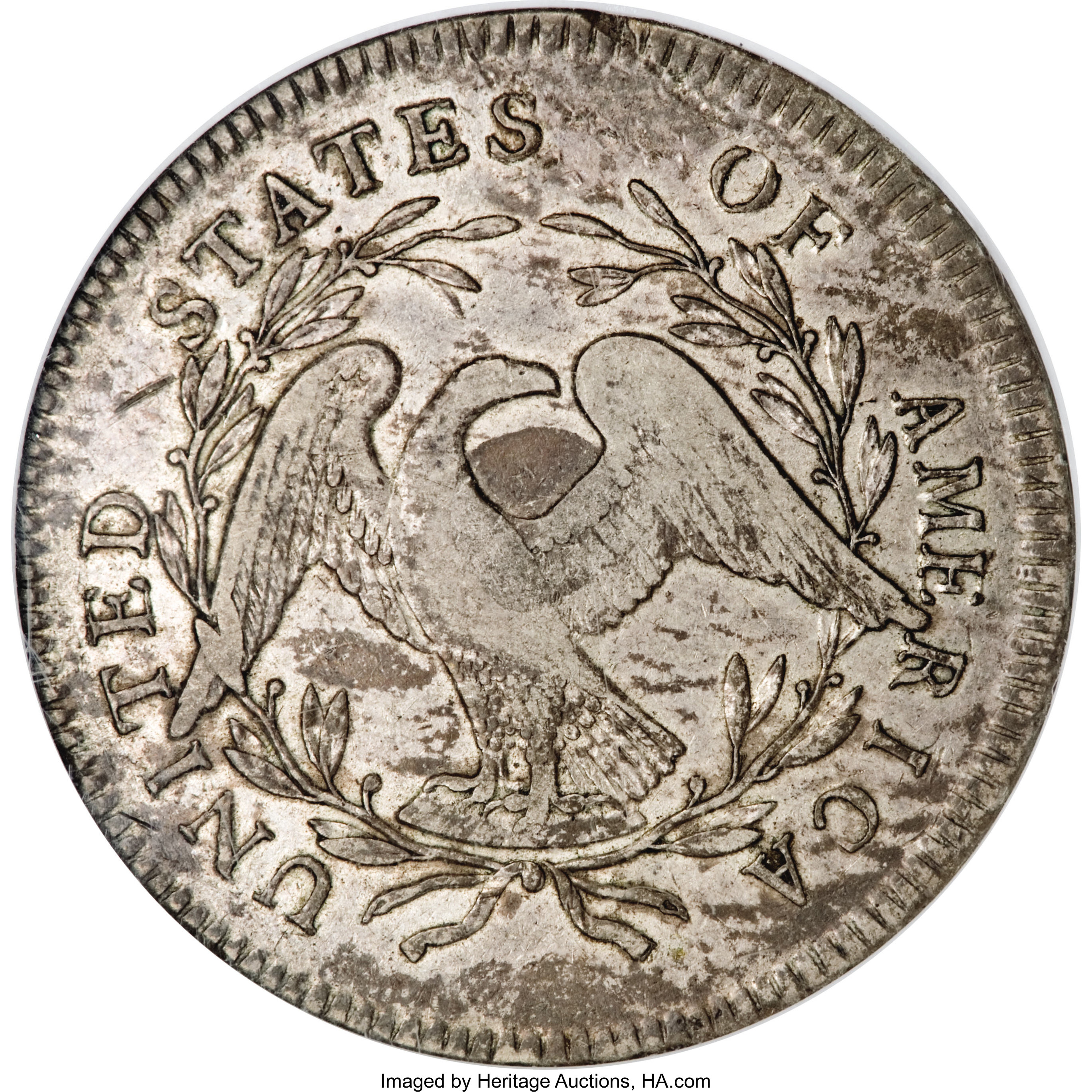 1795 $1  Flowing Hair, Silver Plug, 2 Leaves, B-3, BB-11 XF45 thumbnail 3