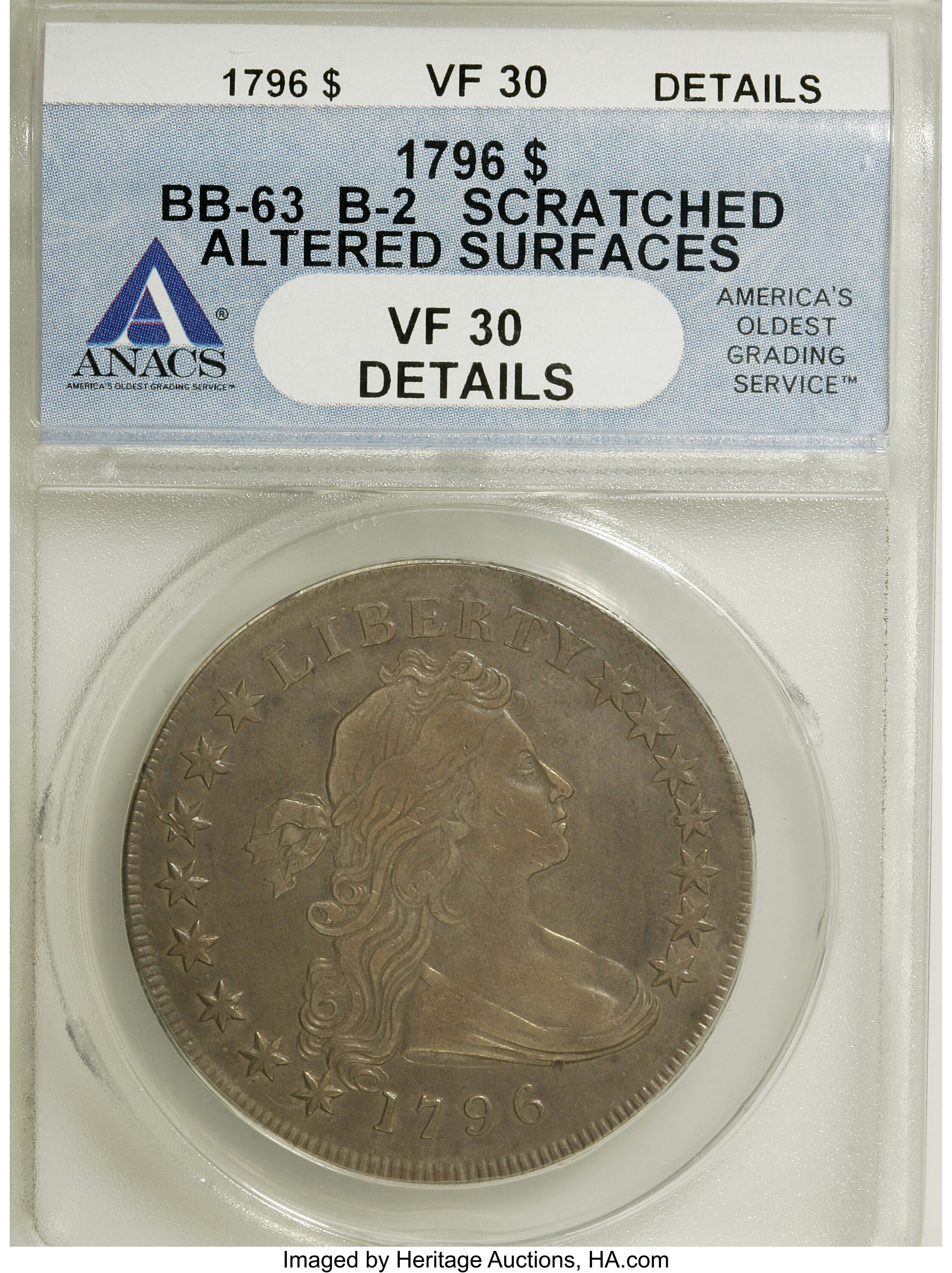 1796 $1  Small Date, Small Letters, B-2, BB-63 VF30 thumbnail 16