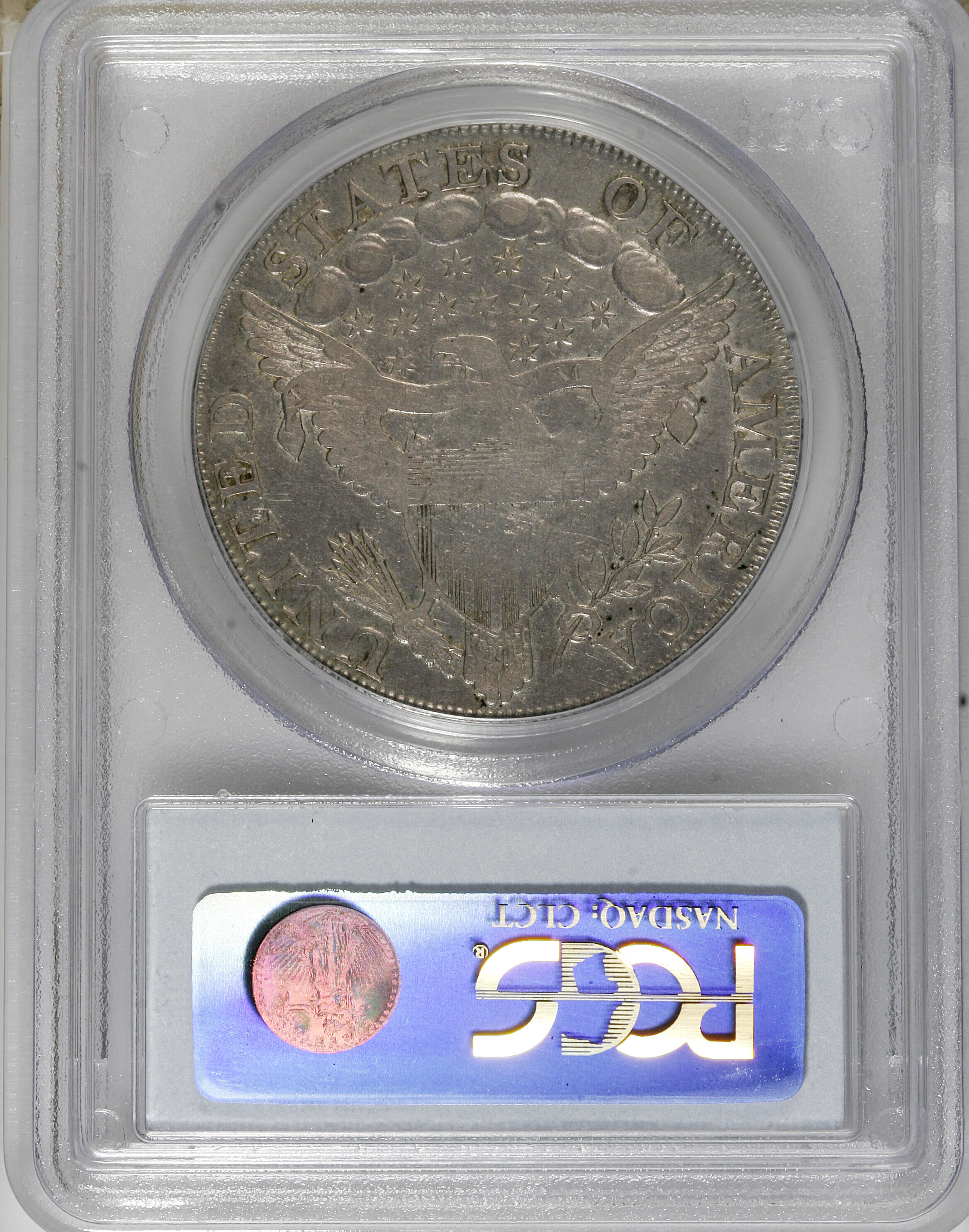 1798 $1  Large Eagle, Knob 9, 4 Vertical Lines, B-7, BB-95 AU50 thumbnail 9