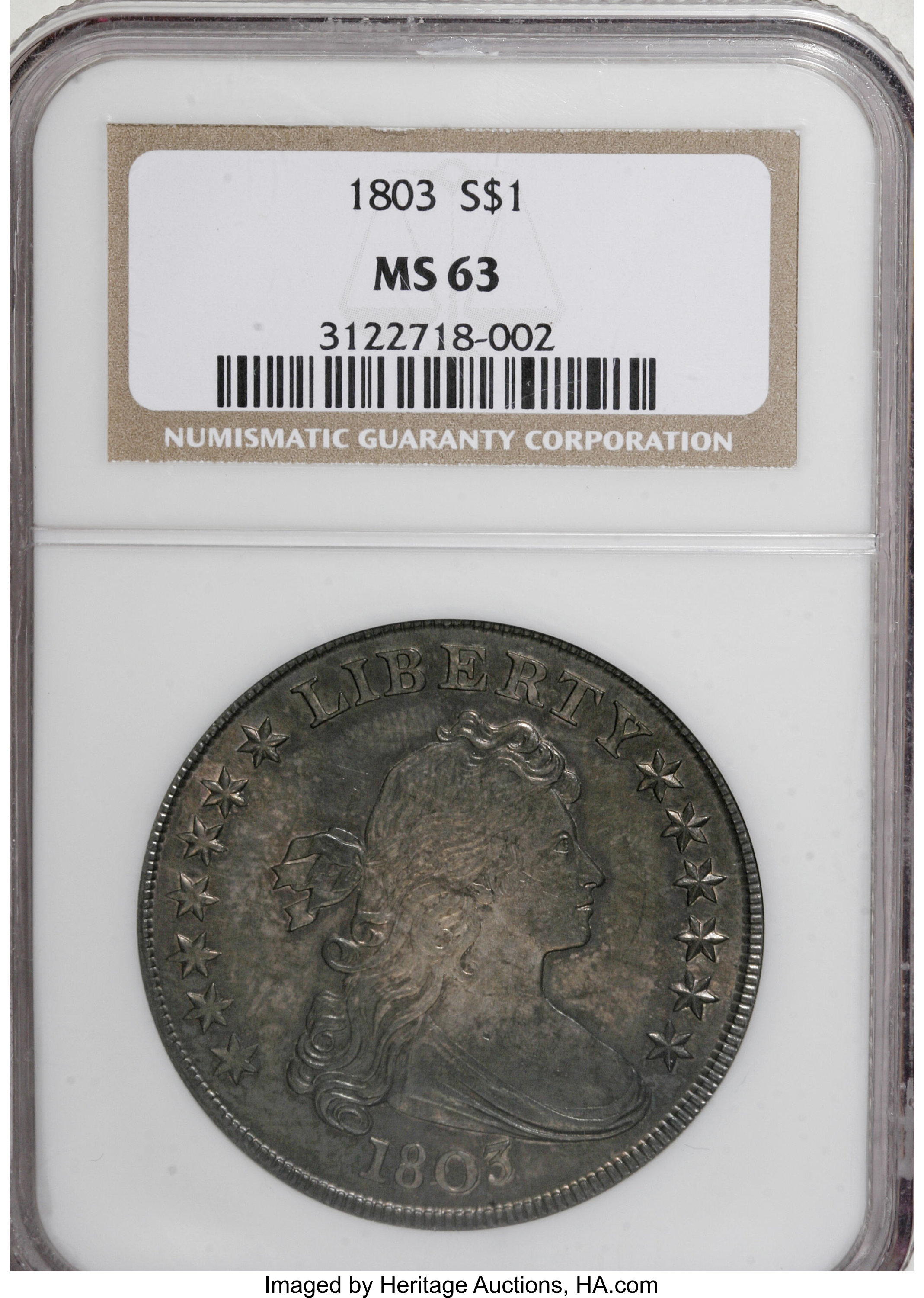 1803 $1  Small 3, B-5, BB-252 MS61 thumbnail 4
