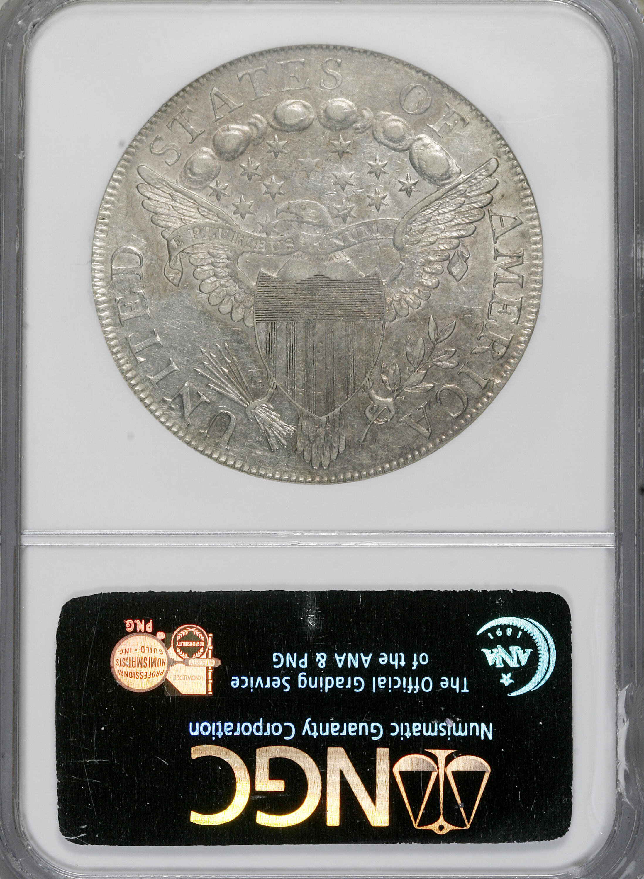 1798 $1  Large Eagle, Knob 9, 10 Arrows, 5 Vertical Lines, B-6, BB-96 MS63 thumbnail 9