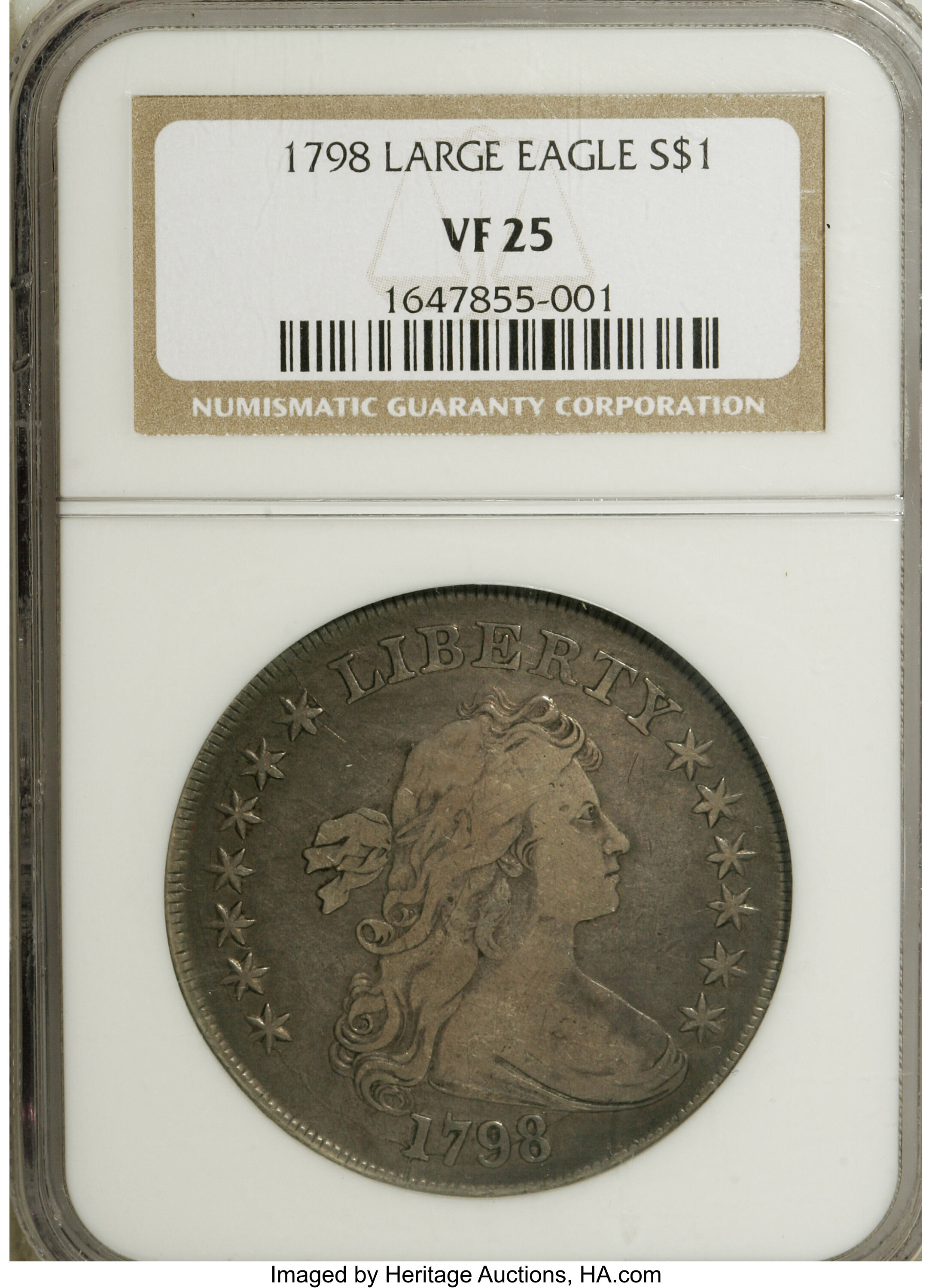 1798 $1  Large Eagle, Pointed 9, Close Date, B-25, BB-123 VG10 thumbnail 24