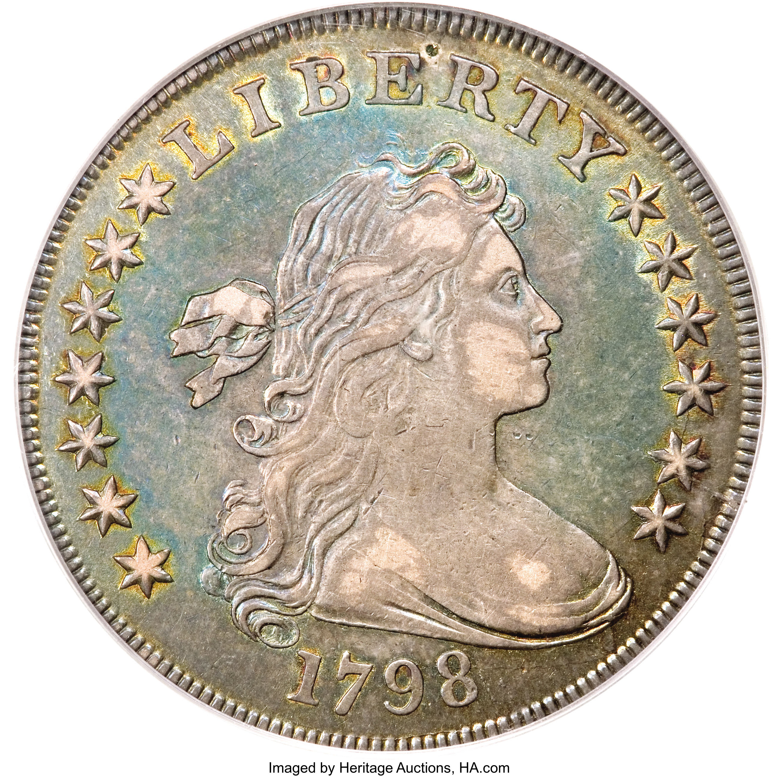 1798 $1 Pointed 9, B-24, BB-124, R.2 XF40 PCGS. ...