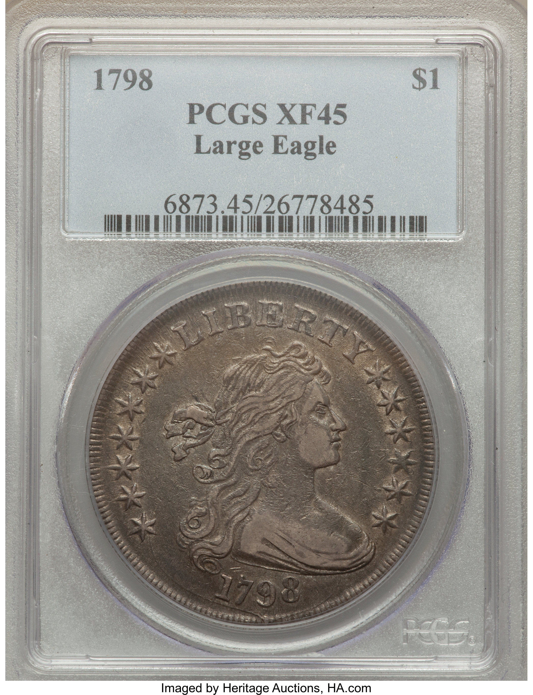 1798 $1  Large Eagle, Pointed 9, Close Date, B-30, BB-116 MS60 CAC thumbnail 12