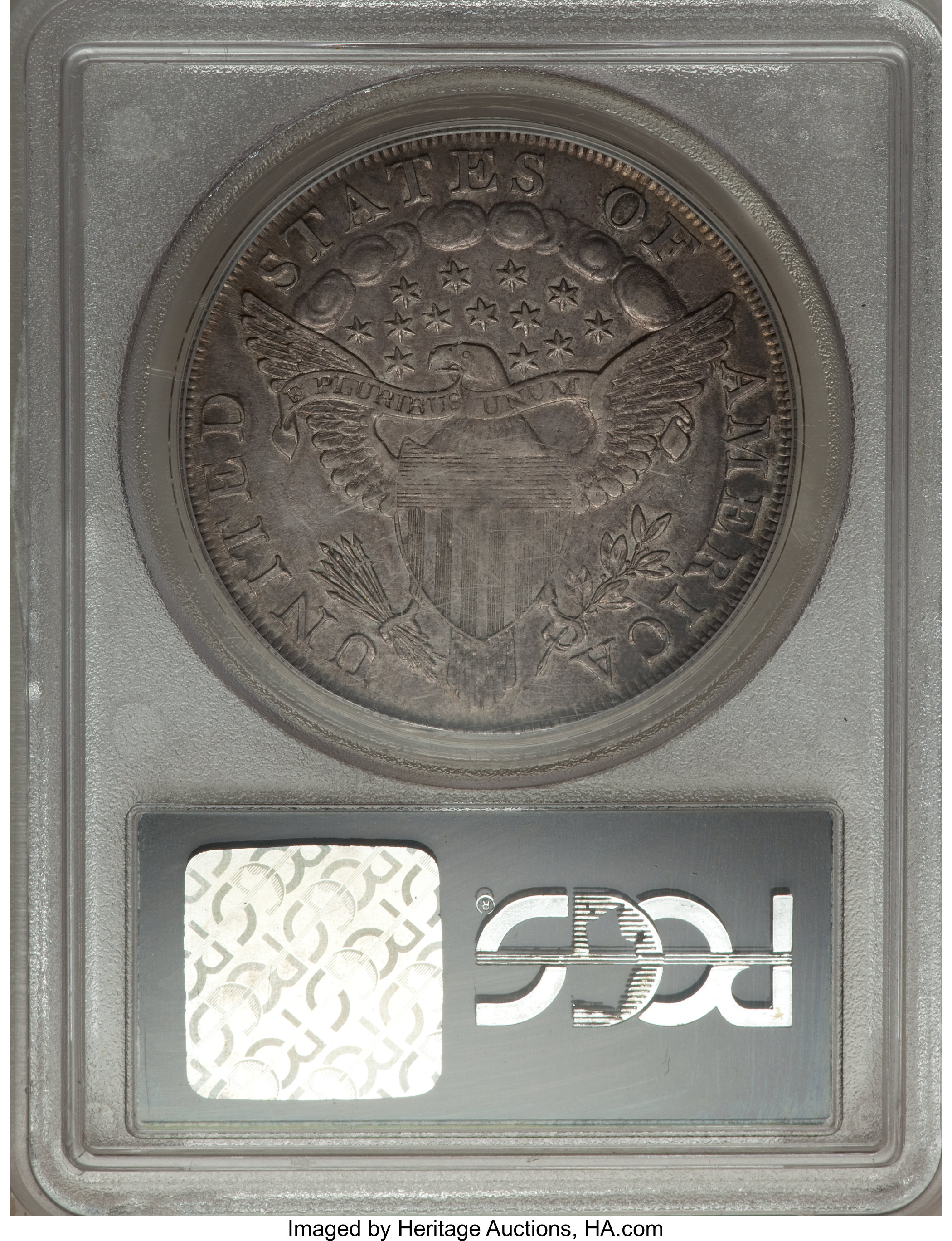1798 $1  Large Eagle, Pointed 9, Close Date, B-9, BB-121 AU50 thumbnail 2
