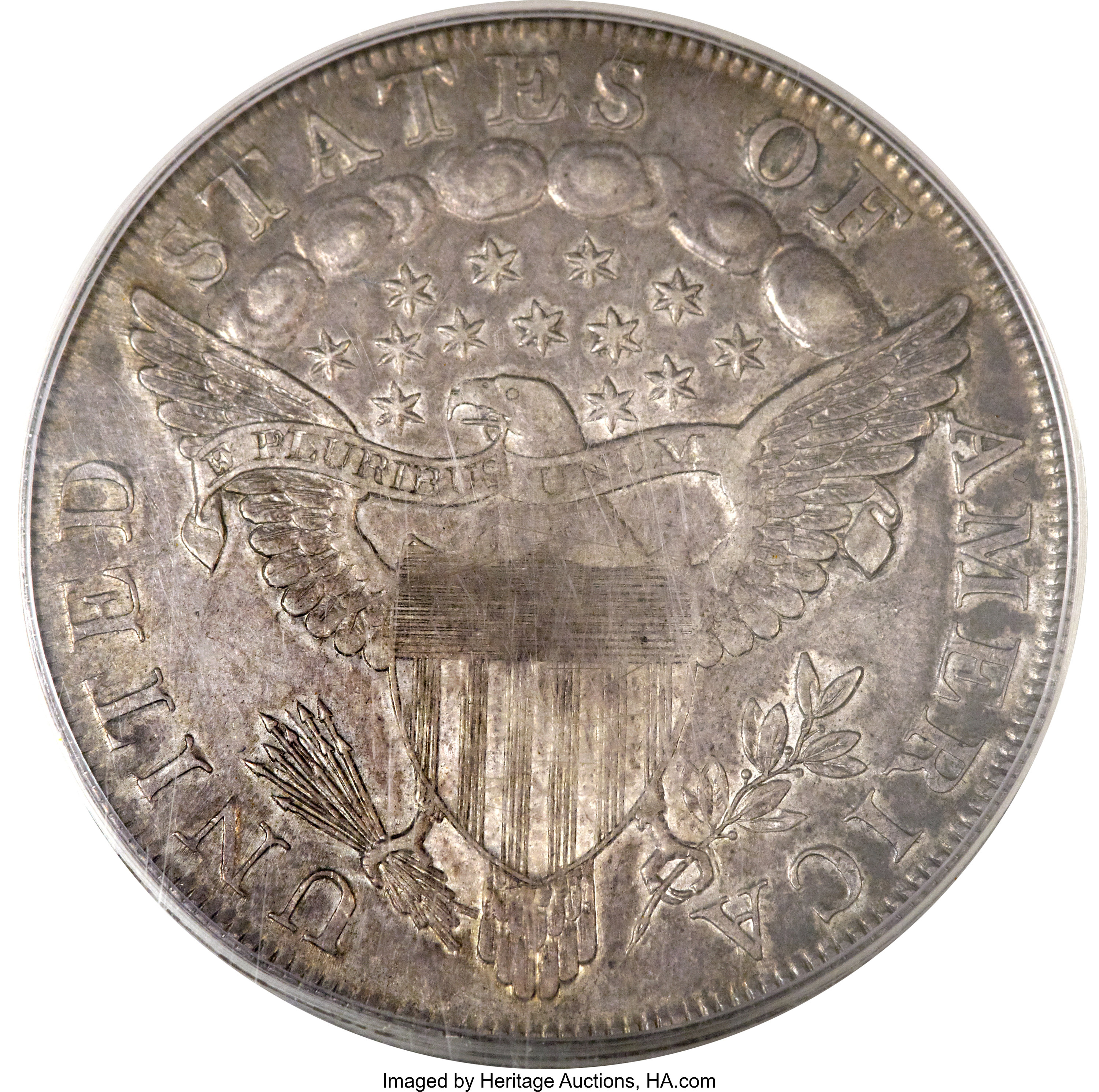 1798 $1  Large Eagle, Pointed 9, Close Date, B-9, BB-121 AU50 thumbnail 3