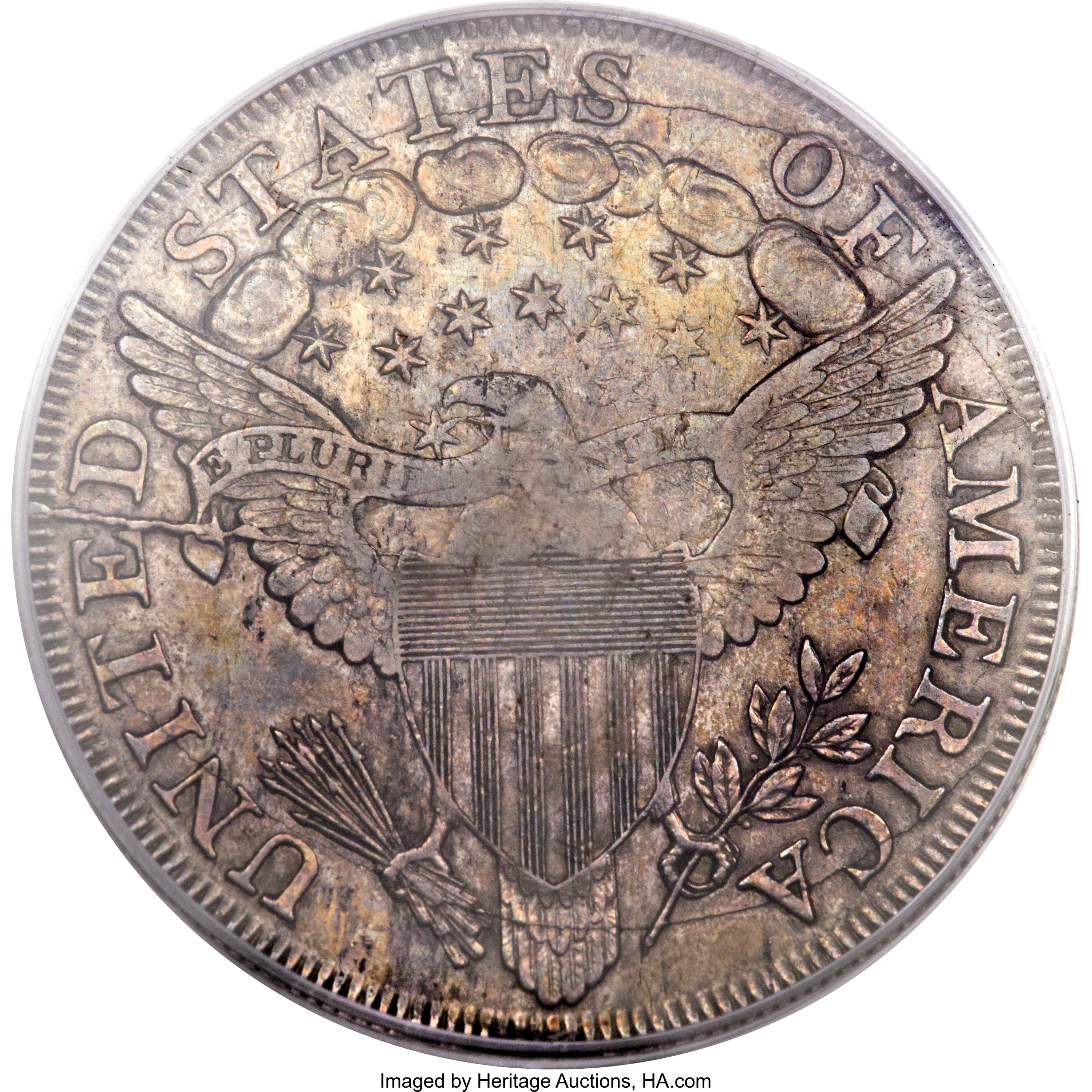 1799 $1  7x6 Stars, B-18, BB-154 AU50 CAC thumbnail 7