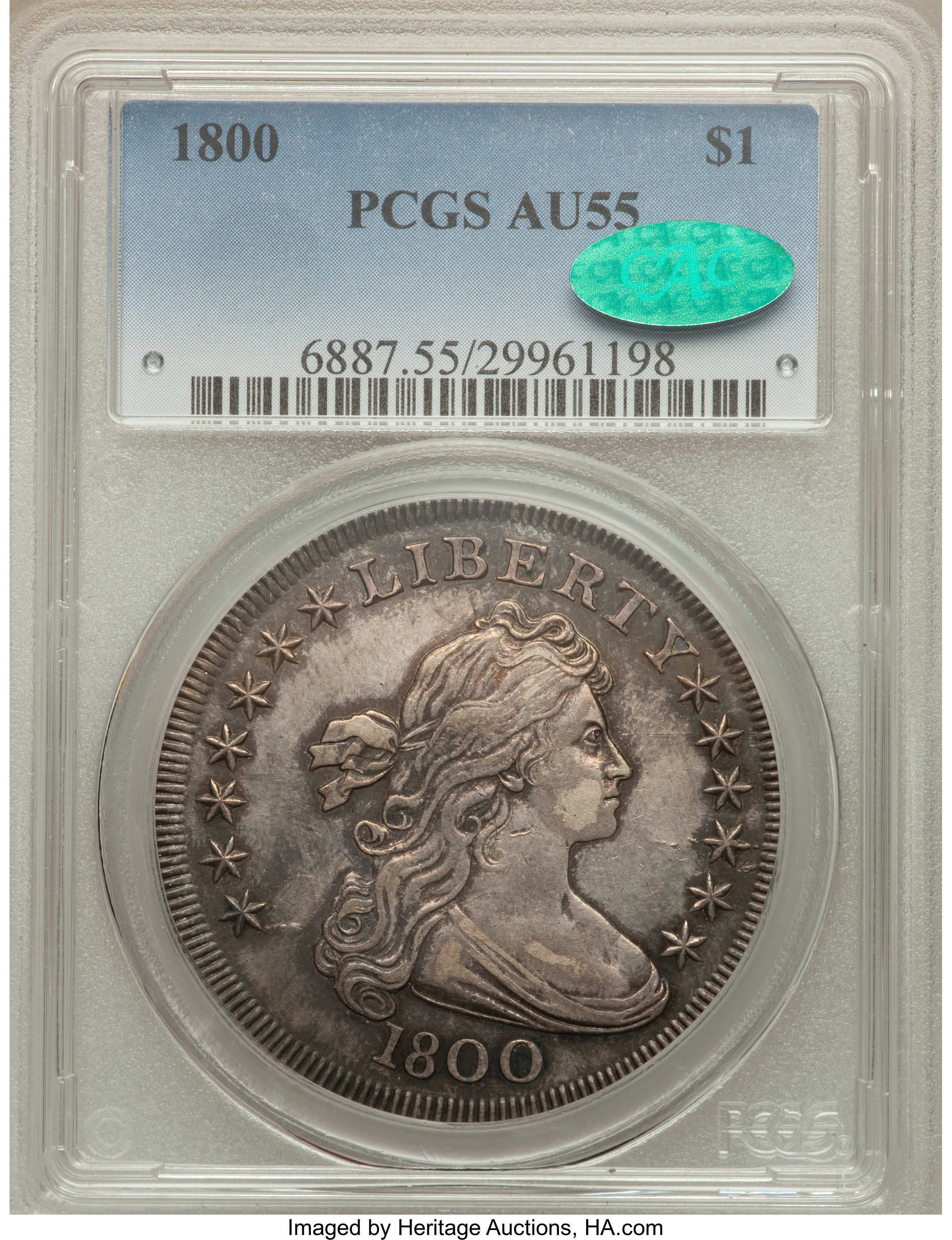 1800 $1  B-1, BB-181 MS63 CAC thumbnail 13