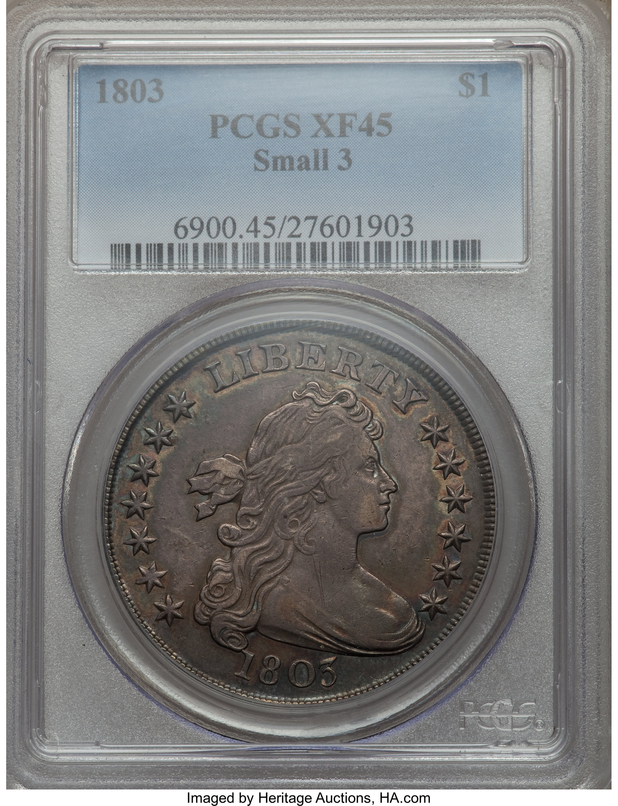 1803 $1  Small 3, B-4, BB-254 XF45 thumbnail 13