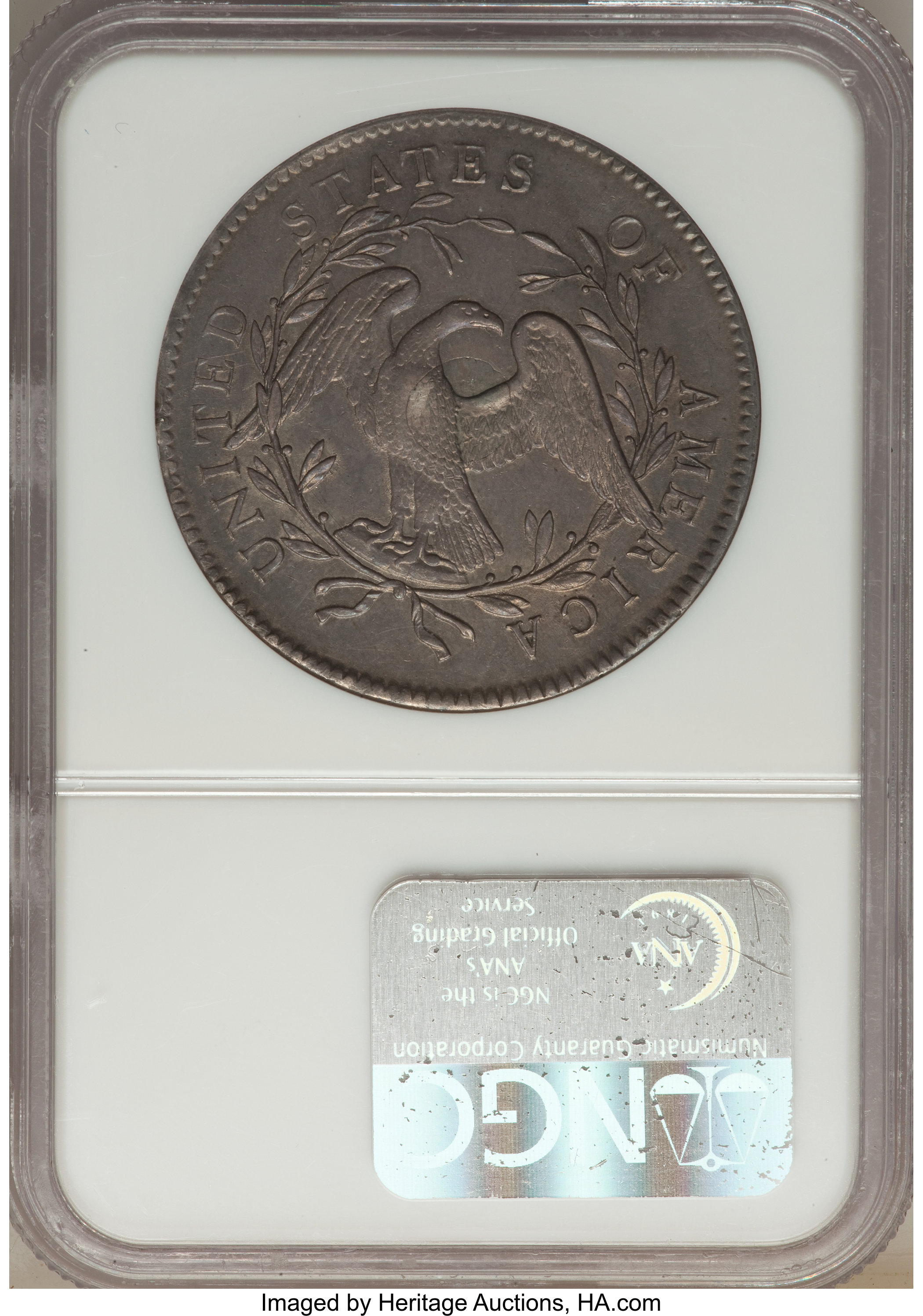 1795 $1  Flowing Hair, Silver Plug AU58 thumbnail 7