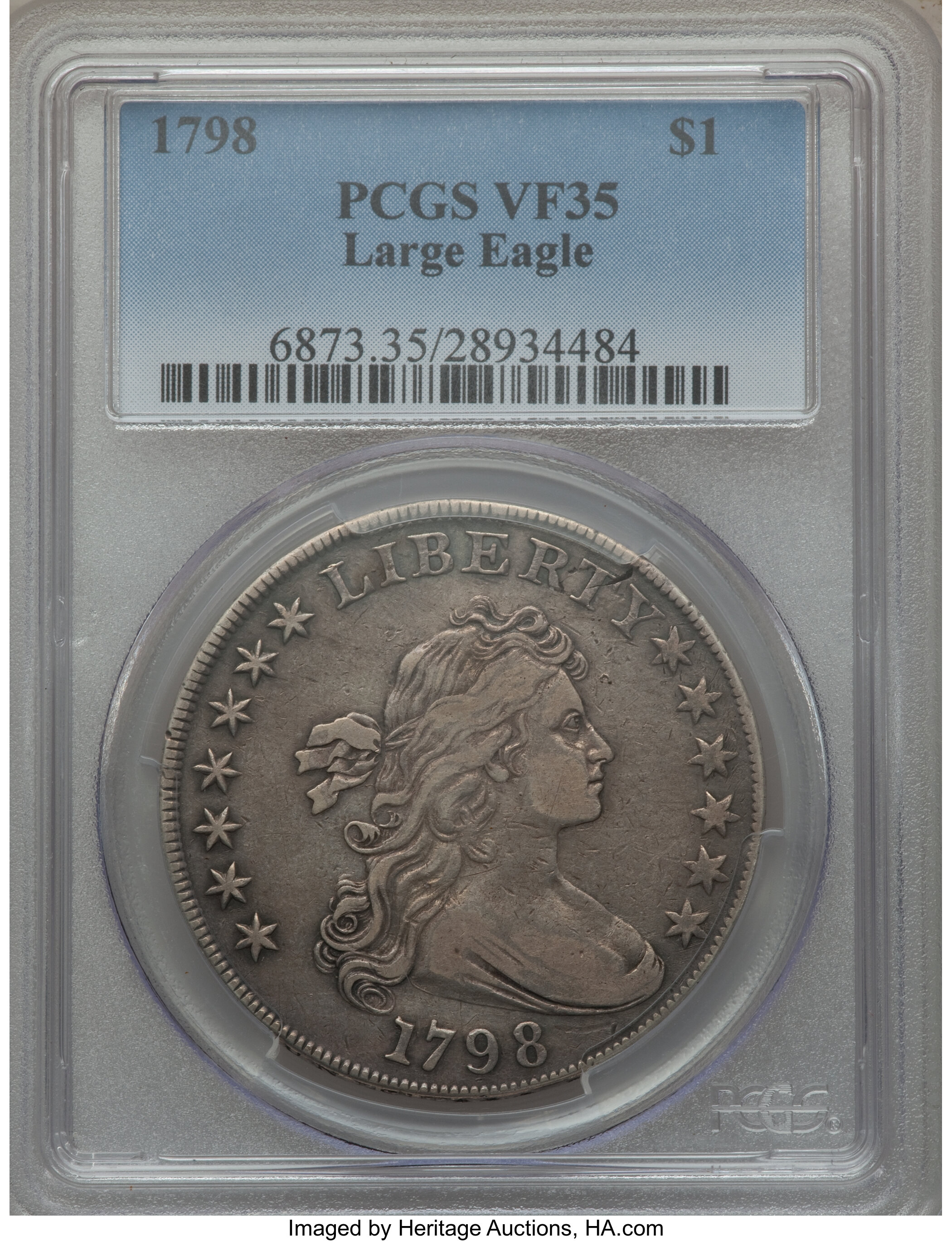 1798 $1  Large Eagle, Pointed 9, Wide Date, B-16, BB-110 F15 thumbnail 23